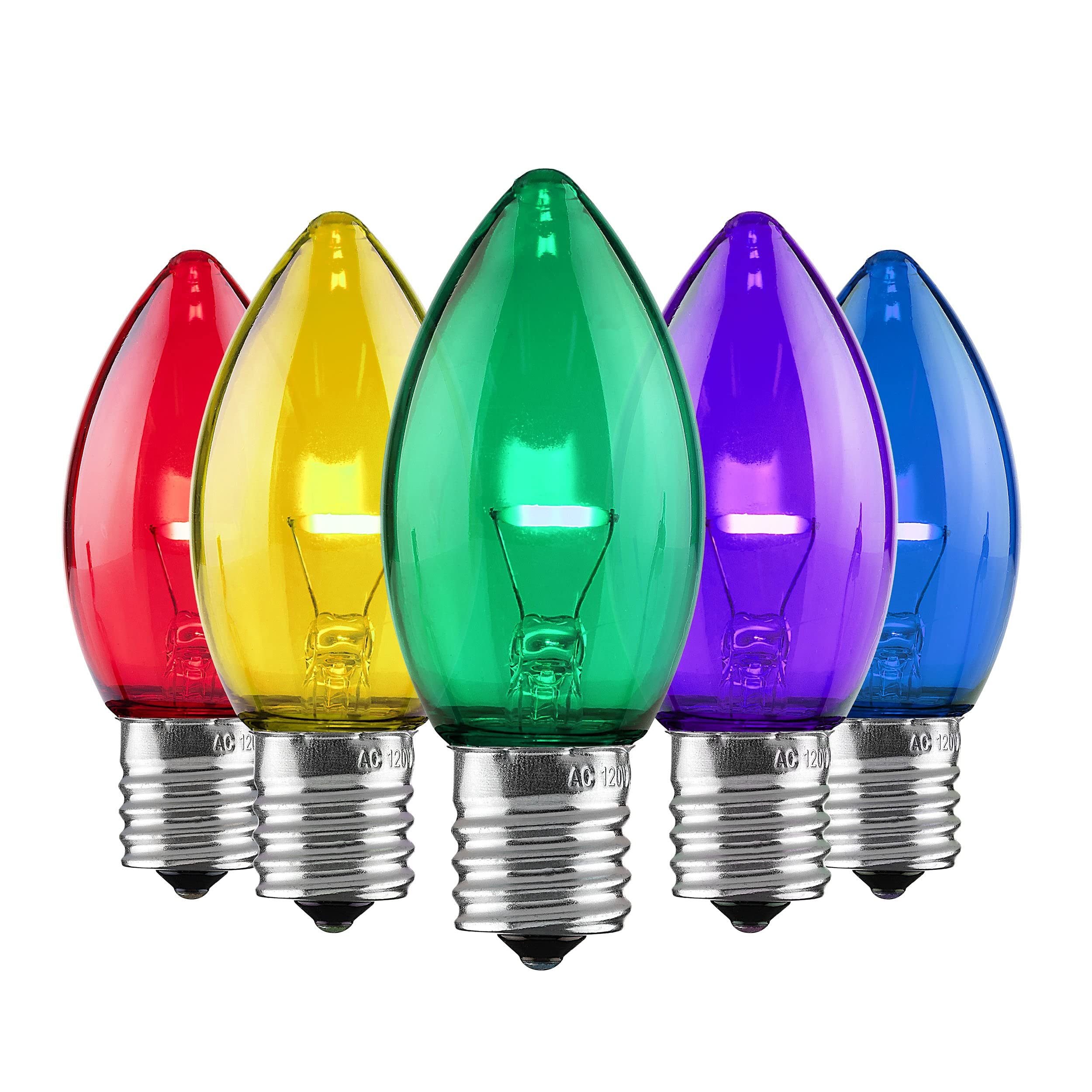 Set of 500 Holiday Lighting Outlet C9 LED Christmas Lights | Multi-Colored C9 LED Filament Lights | Red, Green, Blue, Yellow, & 