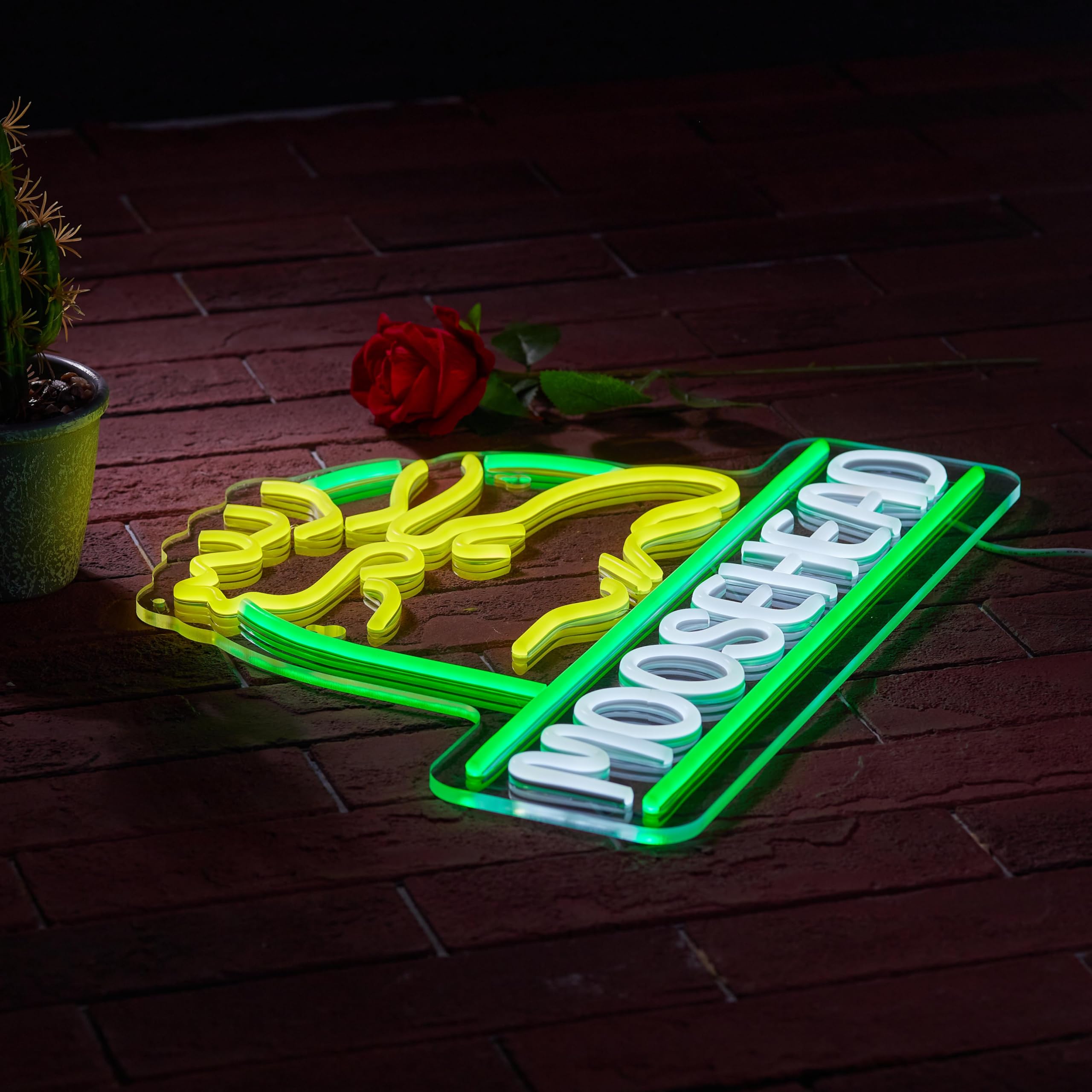 Duoweoy Moose Neon Sign For Wall Décor Dimmable Beer Bar Led Man Cave Head Neon Light Usb Powered Neon Art Signs Decor Gifts