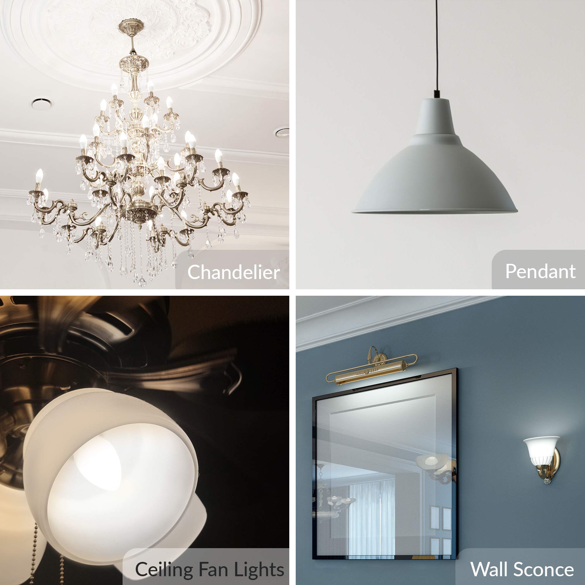 Simba Lighting 7W LED Candelabra Bulbs B11 E12 Base, 6 Pack, 5000K Daylight, Non-Dimmable, Ideal for Chandeliers & Ceiling Fans