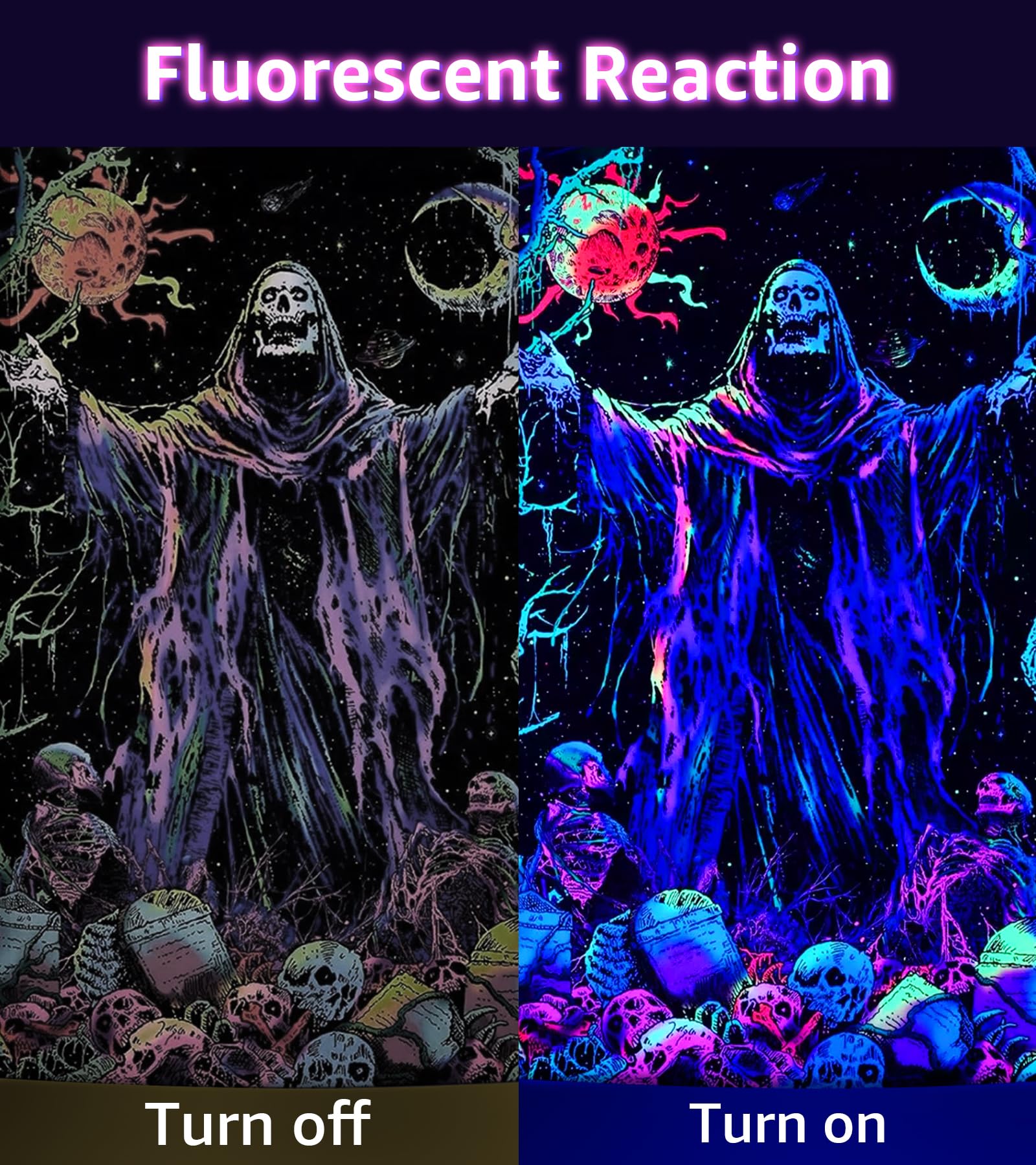 Urtom Halloween Black Light Spot Light Outdoor Blacklight Spotlight 15W Outdoor Black Light Waterproof Purple Blacklight Spotlight Outdoor Led Black Light For Glow Party Fluorescence Poster, 2 Pack