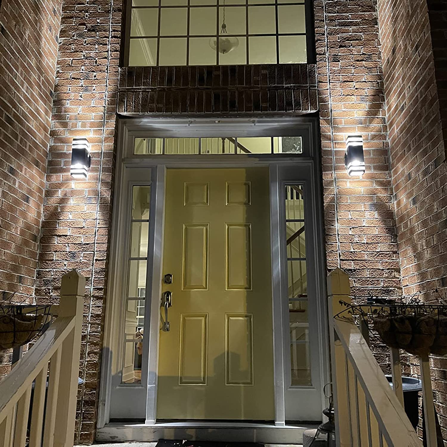 Zsmaiku Ip65 Outdoor Wall Light Fixtures, 3000K Warm White, 2-Pack, Black, 2-Tier