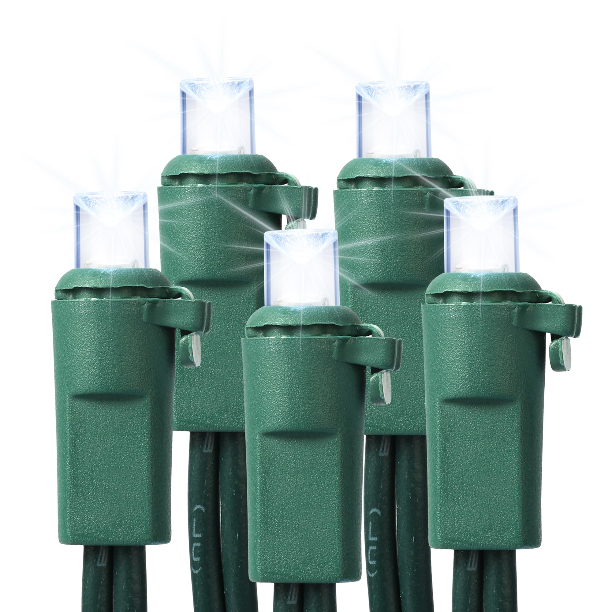 Brizled White Christmas Lights, 33ft 100 LED 5MM Wide Angle Gentle Twinkle Christmas String Lights, 120V UL Certified Connectable Christmas Tree Lights Outdoor Xmas Light for Christmas Tree Party Home