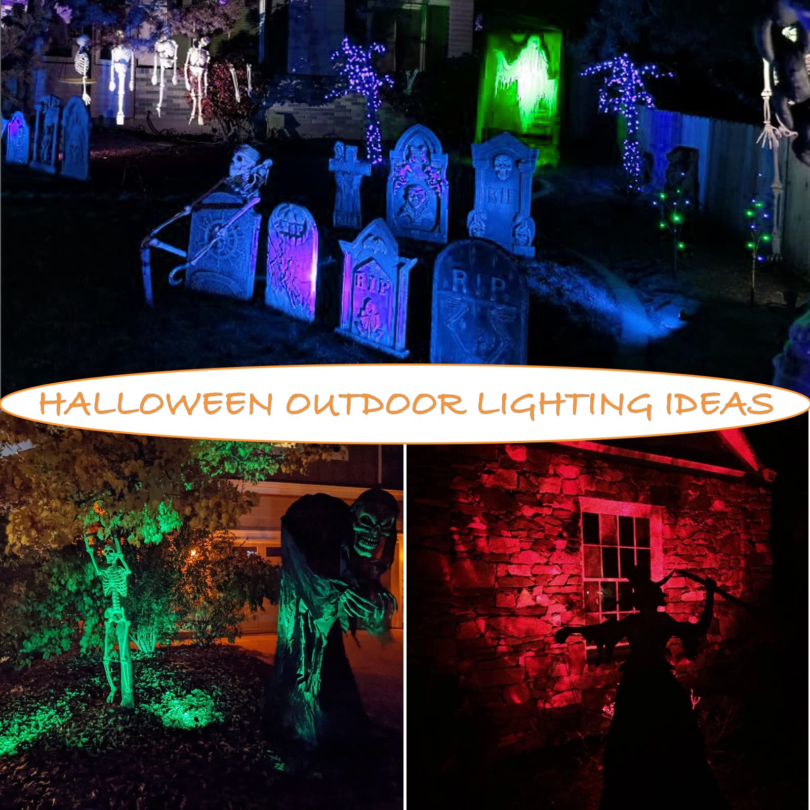 Aponuo Christmas Solar Spot Lights Outdoor Color Changing,2 Colors Modes Metal Solar Landscape Lighting Rgb Spotlights Waterproo