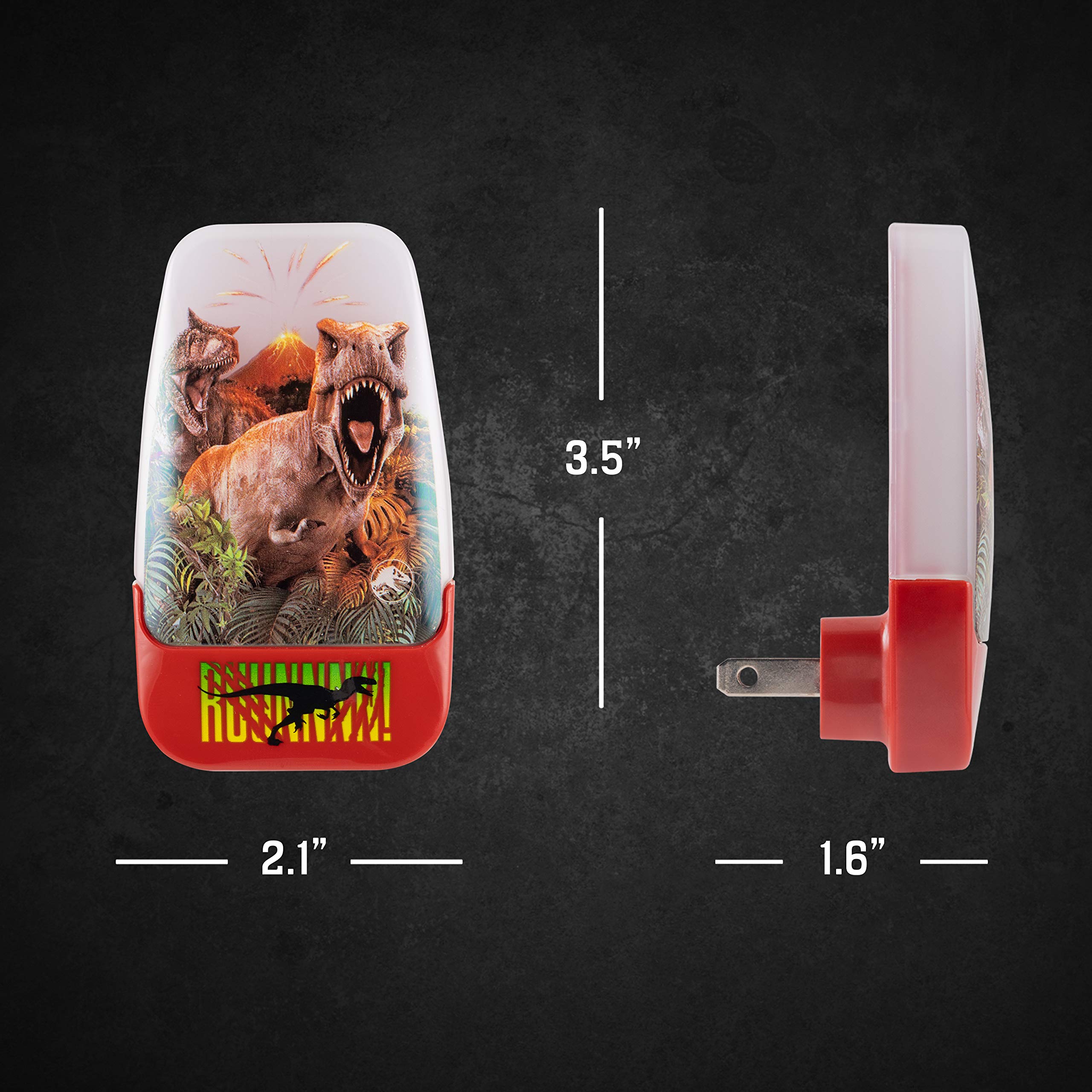 Jurassic World Dominion Led Night Light, Dusk To Dawn, T-Rex & Velociraptor, 1-Pack