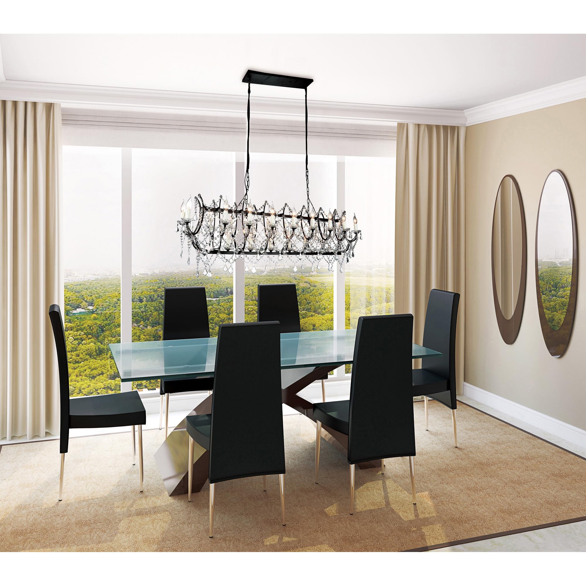 Cwi Lighting 24-Light Dark Brown Metal Chandelier - Modern Contemporary Design