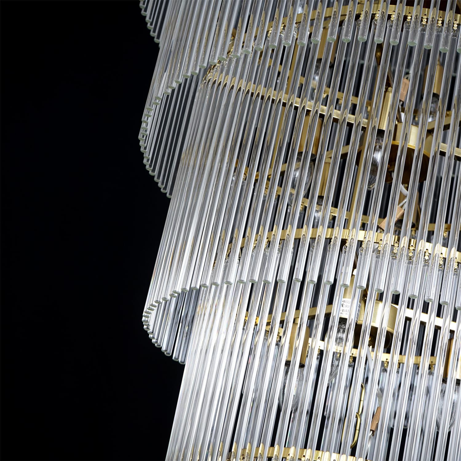 Akeelighting Extra Large Brass Chandelier - 7 Tiers Modern Pendant Light Fixture for High Ceilings, 39" x 68", Model AK004-T1000CO