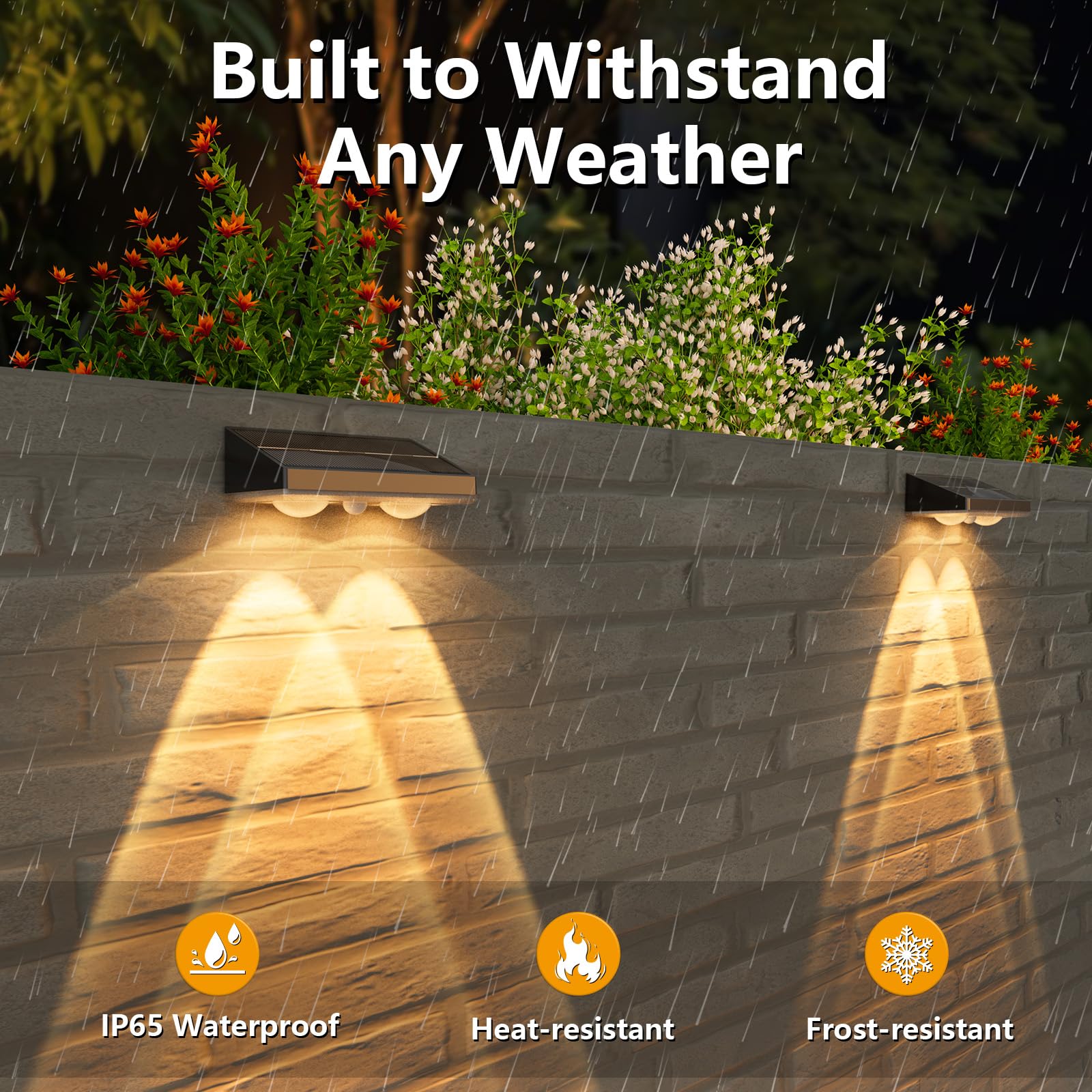 NIORSUN Solar Fence Lights, 8 Pack Waterproof LED Deck Lights, Warm White, Black, Model LH-TB22