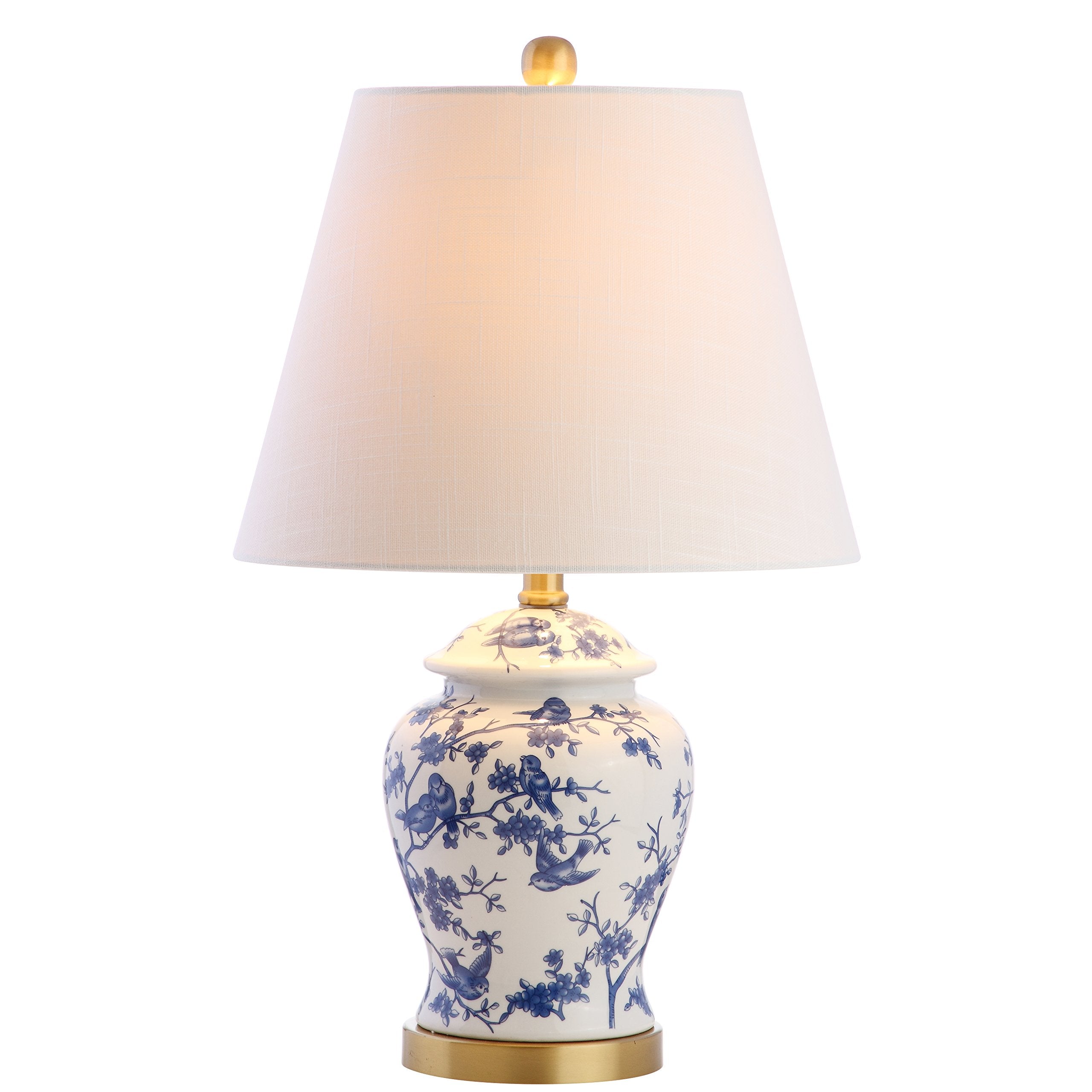 Jonathan Y Penelope 22 Chinoiserie Led Table Lamp, Blue/White Ceramic, Model Jyl3005A, Ideal For Bedroom, Living Room, Office