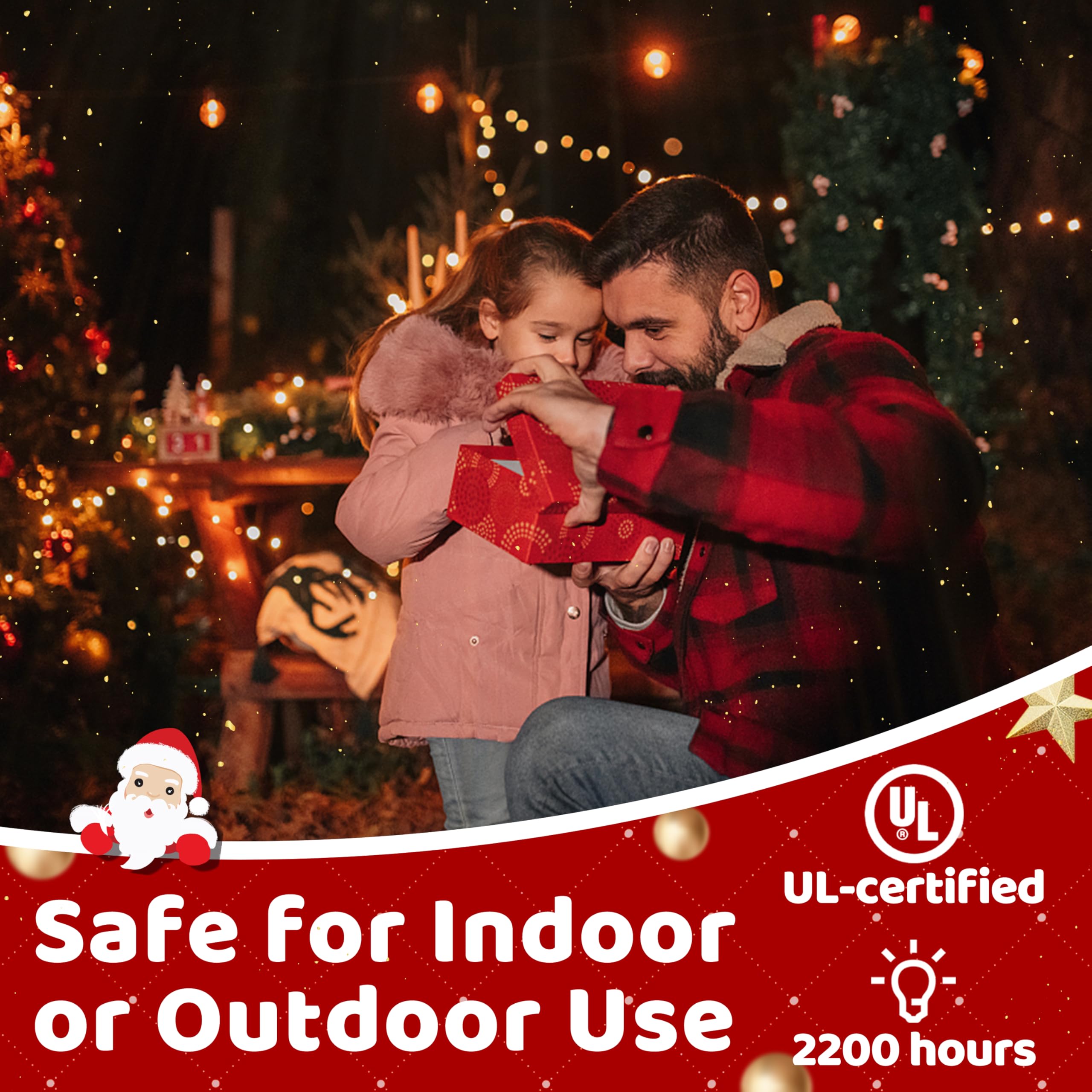 10Ft Led Outdoor String Lights - Waterproof Patio Lights Shatterproof G40 Edison Globe Bulb, Connectable Hanging Outdoor String