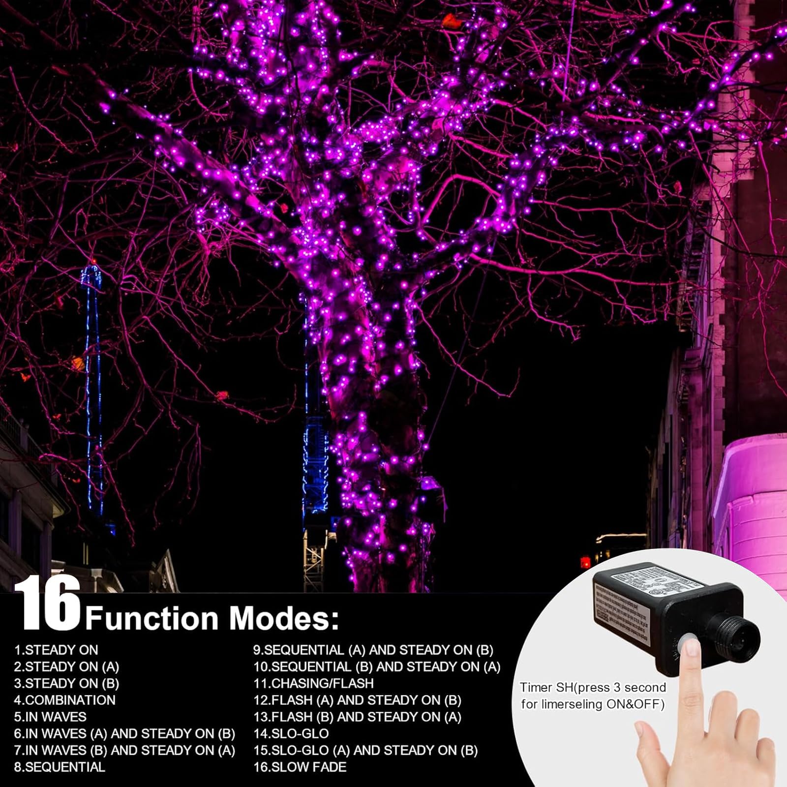LAMPHOME 33ft Decorative Mini Lights, 100 LED White Fairy String Lights, 11 Modes, Copper Wire, Model YHLL-100F