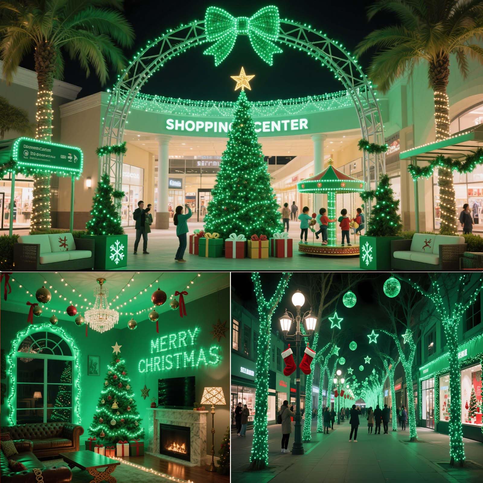 Tcamp 164Ft 500 Led Green Christmas Lights  8 Modes Christmas Tree Lights With Timer Memory Function  Green Wire Starry Fairy String Light For Xmas Tree Outdoor Indoor Decor