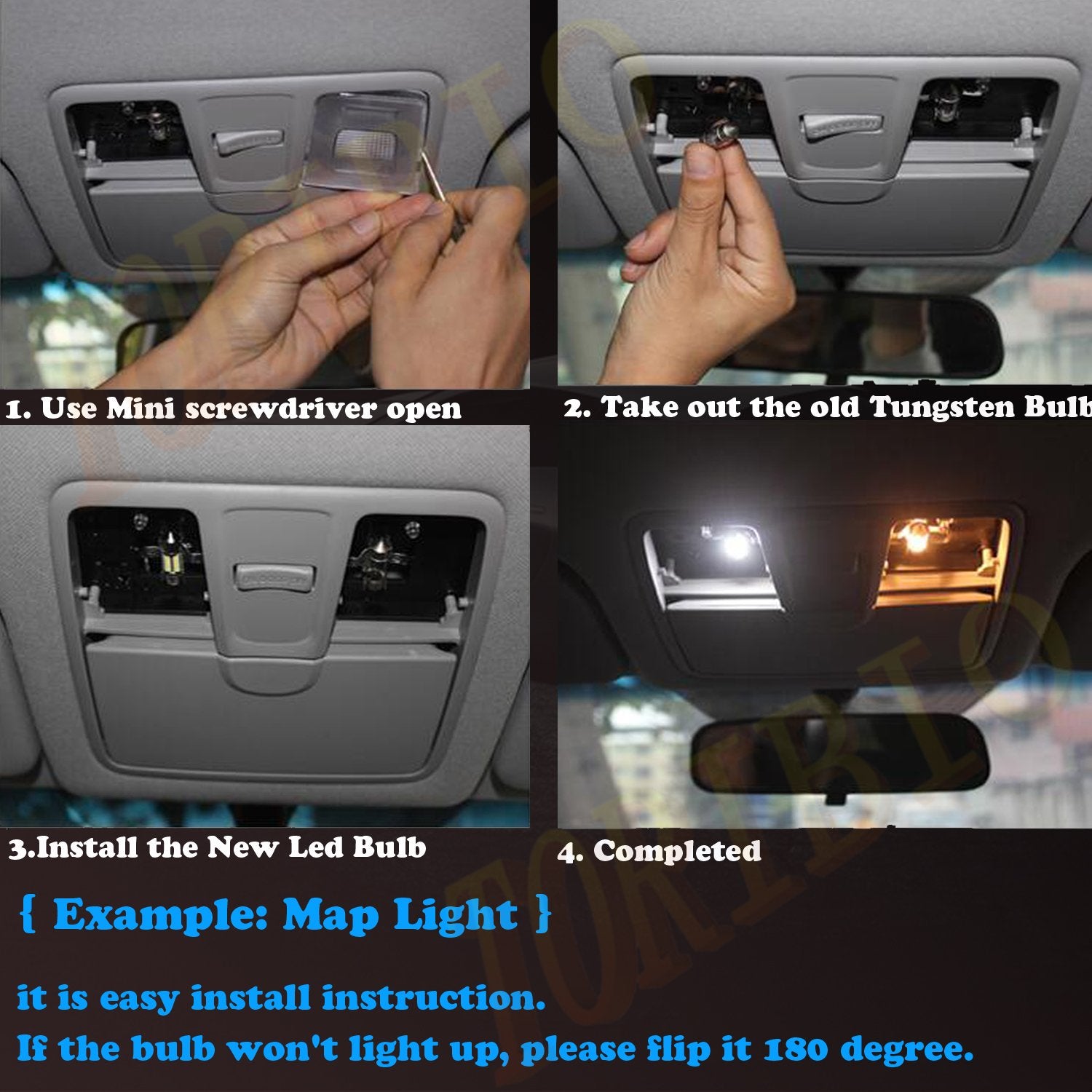Toribio 31Mm Led Bulbs, 6000K Pure White, Error Free Canbus, 6-Smd 5730 Chipsets, Aluminum, 4Pcs