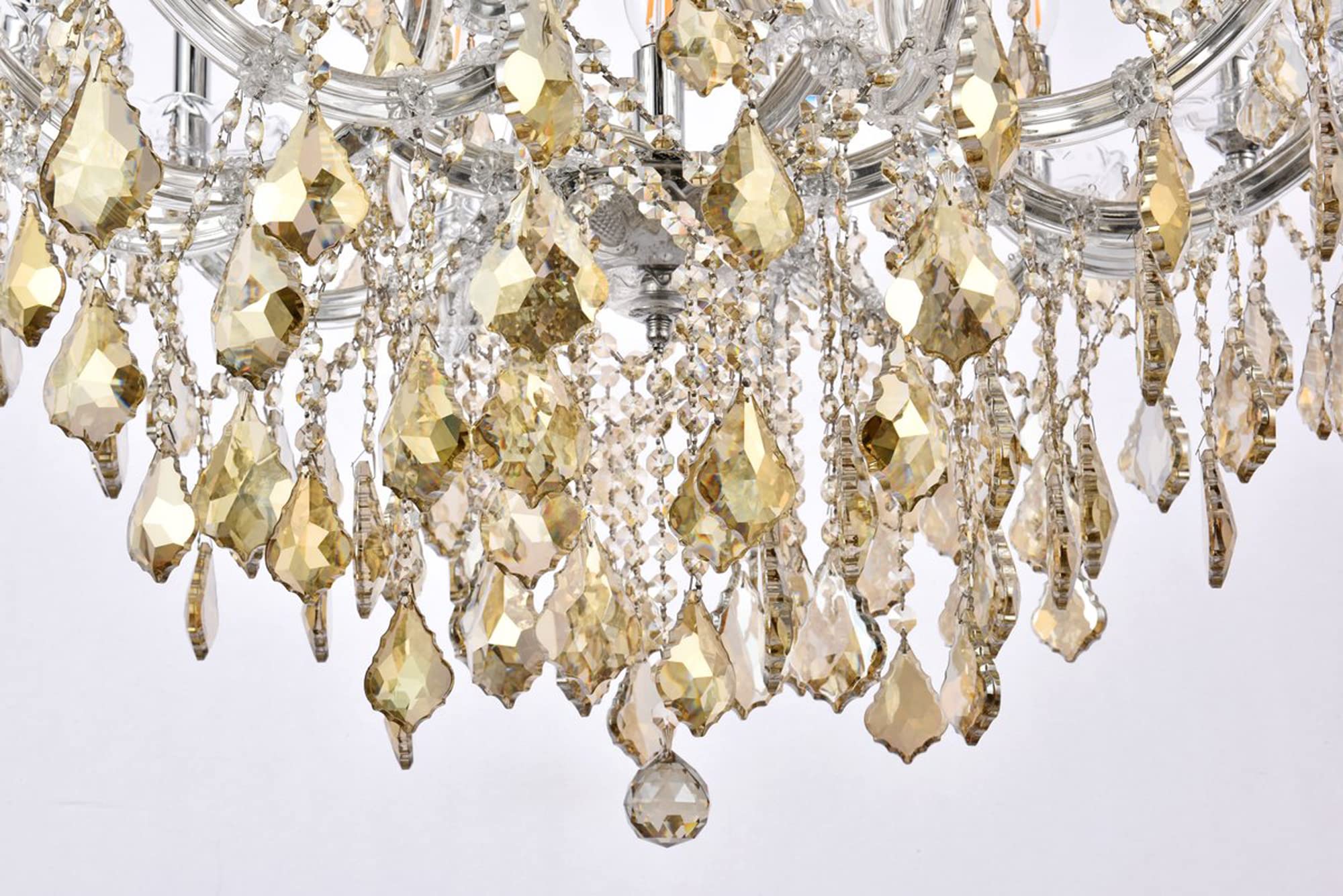 Elegant Lighting Royal Cut 19-Light Crystal Chandelier, 30inx28in, Chrome Finish, Model 2800D30C-GT/RC, Stainless Steel