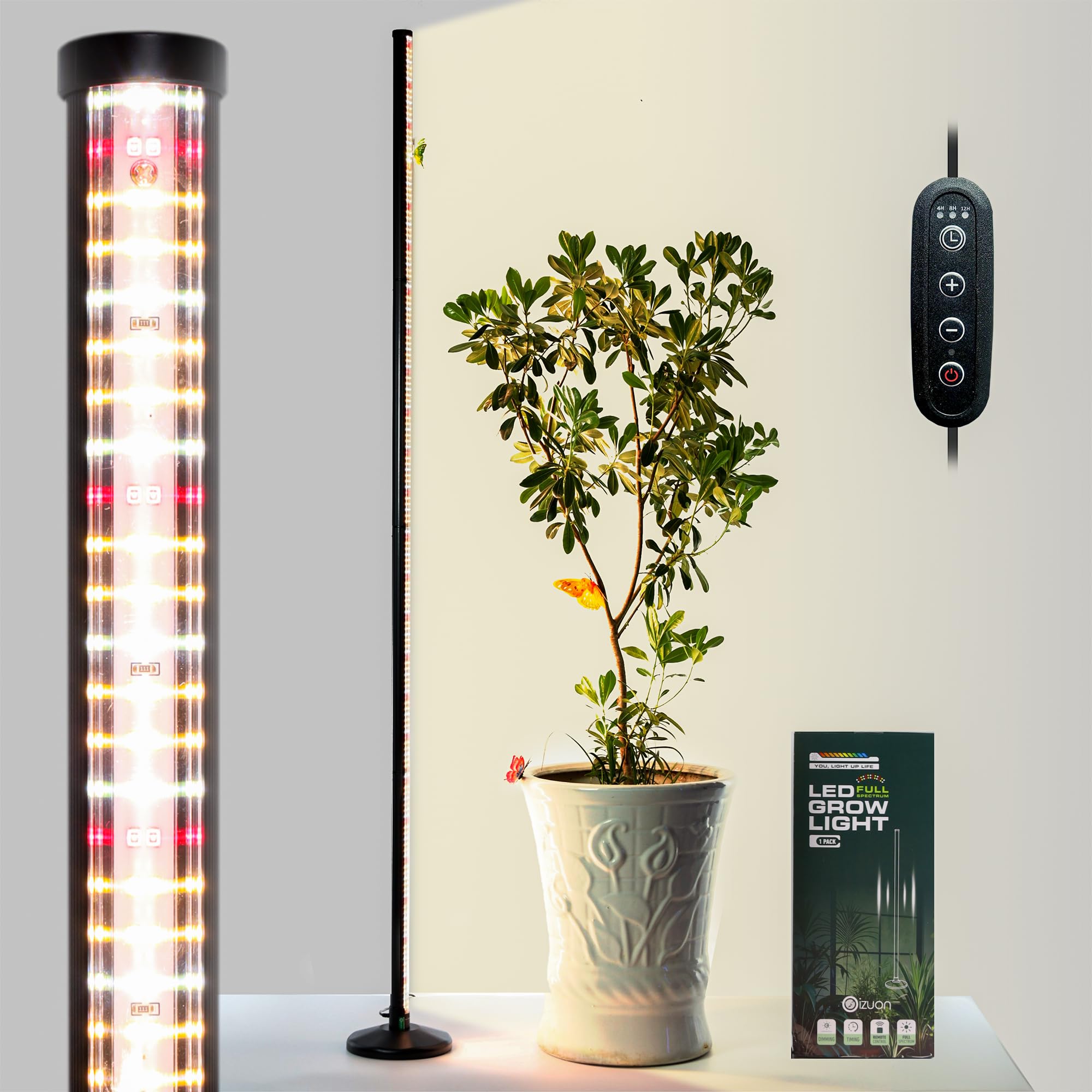 Oizuon Plant Grow Lights Indoor - 64.5 Tall Full Spectrum Plant Growing Lamps with 660nm, 3000K & 6000K LEDs, 36W Grow Lights