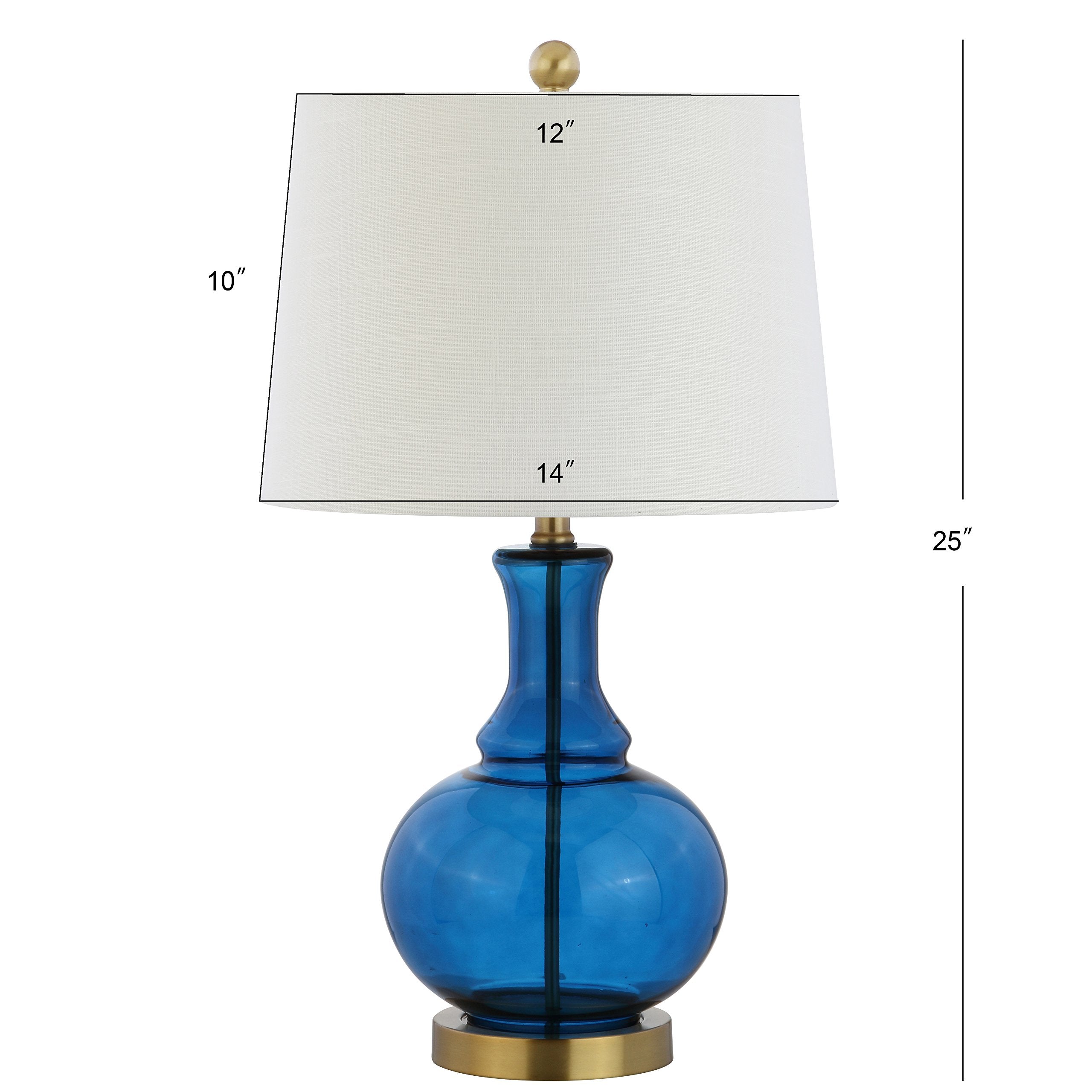 Jonathan Y Jyl1068C-Set2 Set Of 2 Table Lamps Lavelle 25'' Glass Led Table Lamp Contemporary Transitional Bedside Desk Nightstan