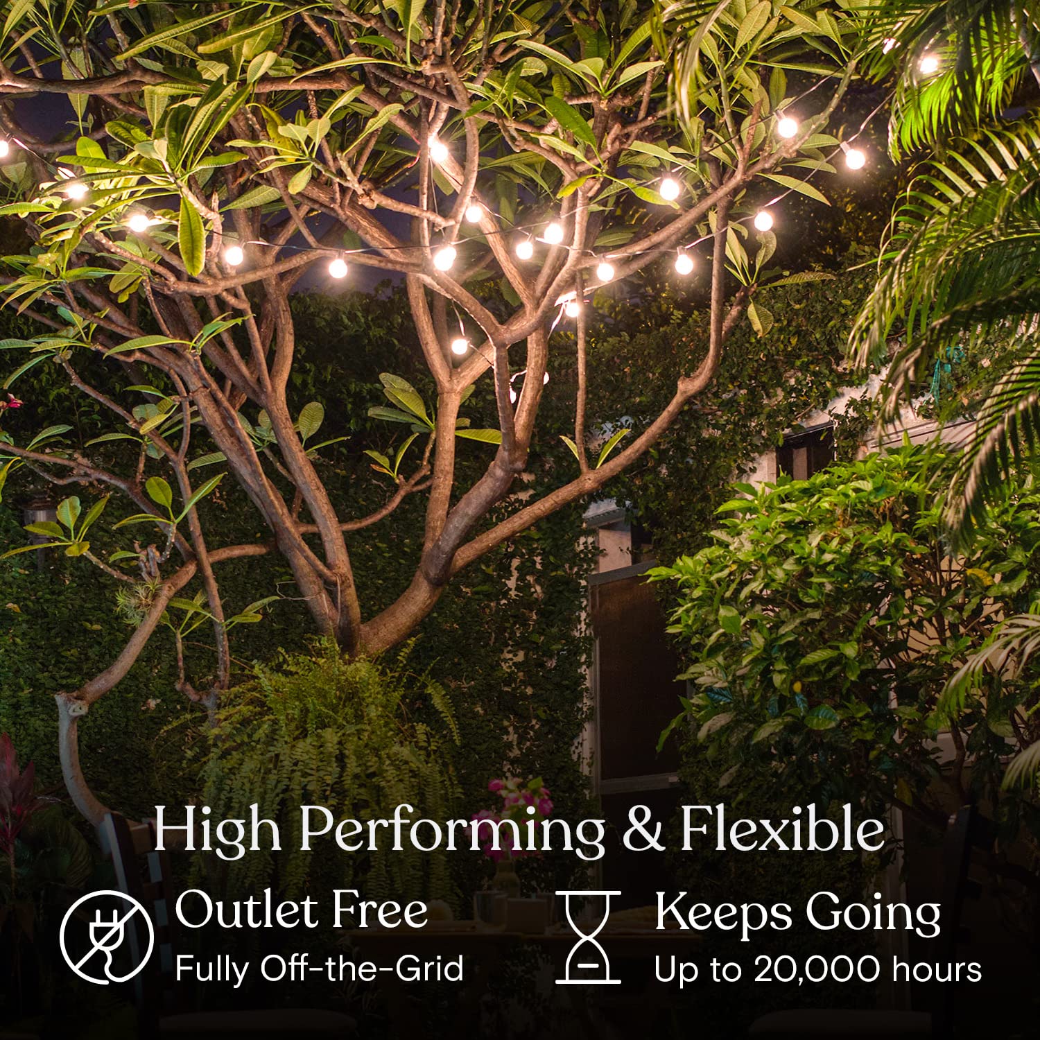 Brightech Ambience Pro 27 Ft Solar LED String Lights - Waterproof Edison Bulbs, Warm White, Durable Outdoor Patio Lighting