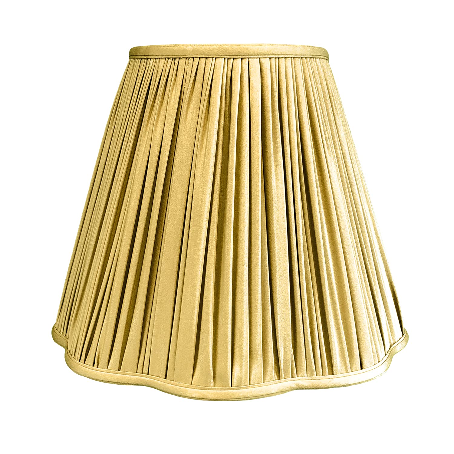 Royal Designs &quot;Bottom Scallop Gather Pleat Basic Lamp Shade, Antique Gold, 7&quot;&quot; X 14&quot;&quot; X 11.5&quot;&quot;&quot; (Bs-754-14Agl)