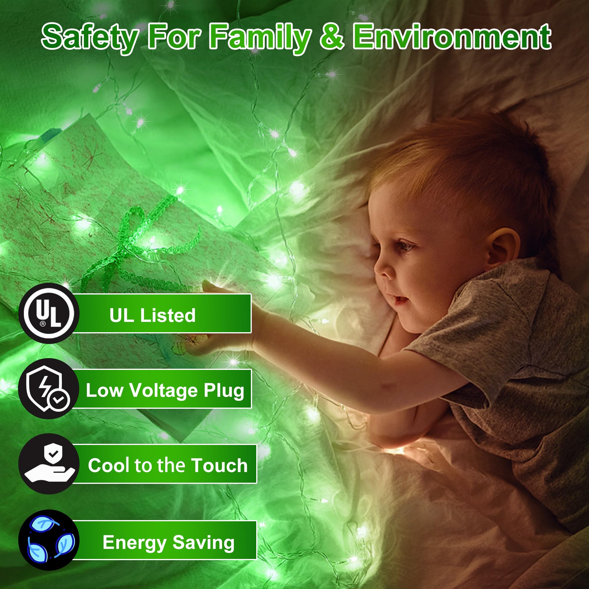 Xikengshq 750Led Christmas Lights Outdoor Use  240Ft 12 Modes Green Led String Lights With Timer Dimmable  Waterproof Christmas Tree Lights For Xmas Patio Yard Fence Balcony Garden Party Decor Green