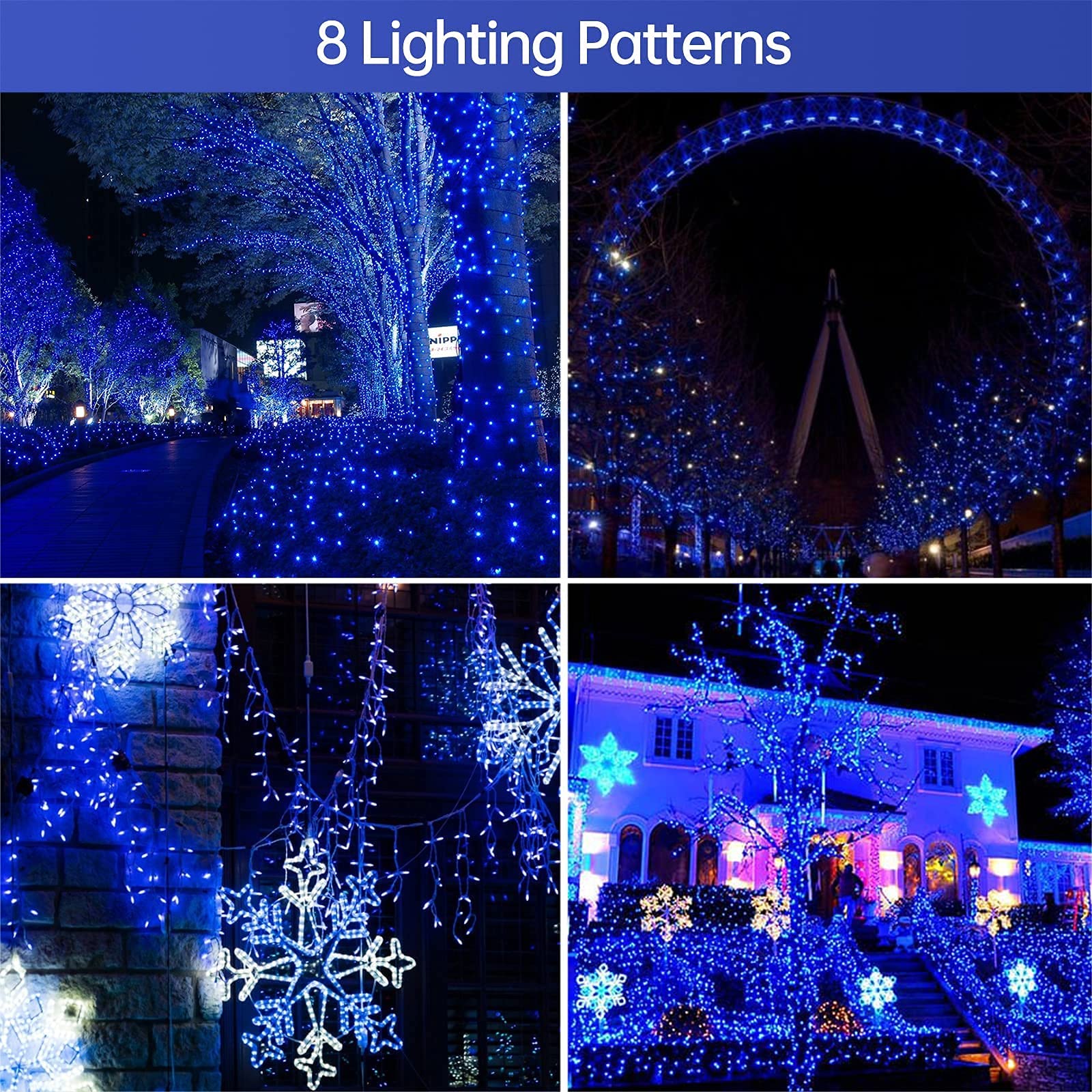 Tcamp Christmas Lights, 33FT 100 LED, Blue, Battery Operated or USB, Remote Timer, 8 Modes, Model QL300AE