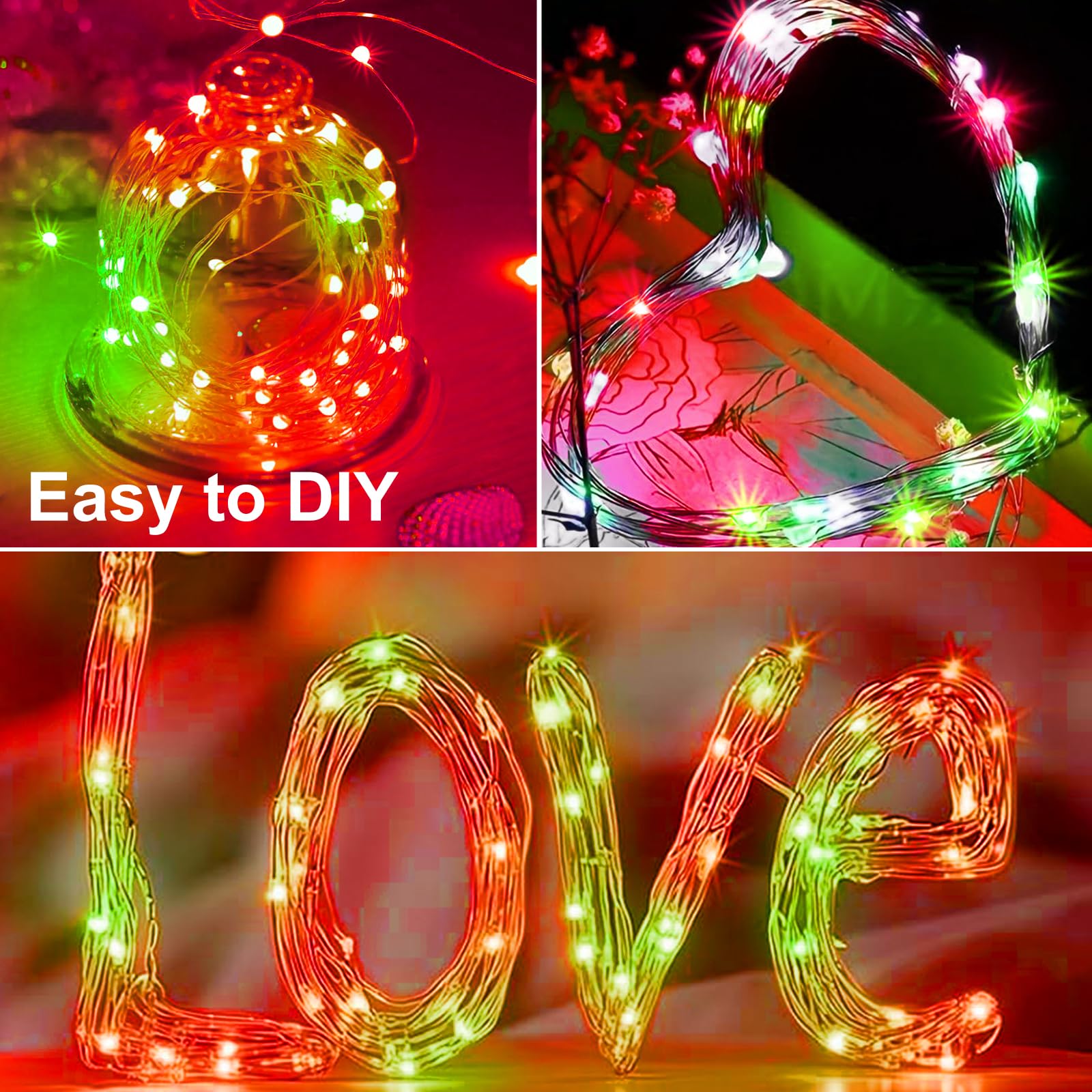 Zgwj 12 Pack Christmas Fairy Lights Battery Operated  7Ft 20Led Mini Fairy String Lights Silver Wire 3 Modes Waterproof For Christmas Tree Diy  Parties  Bedroom Decorations Red&Green