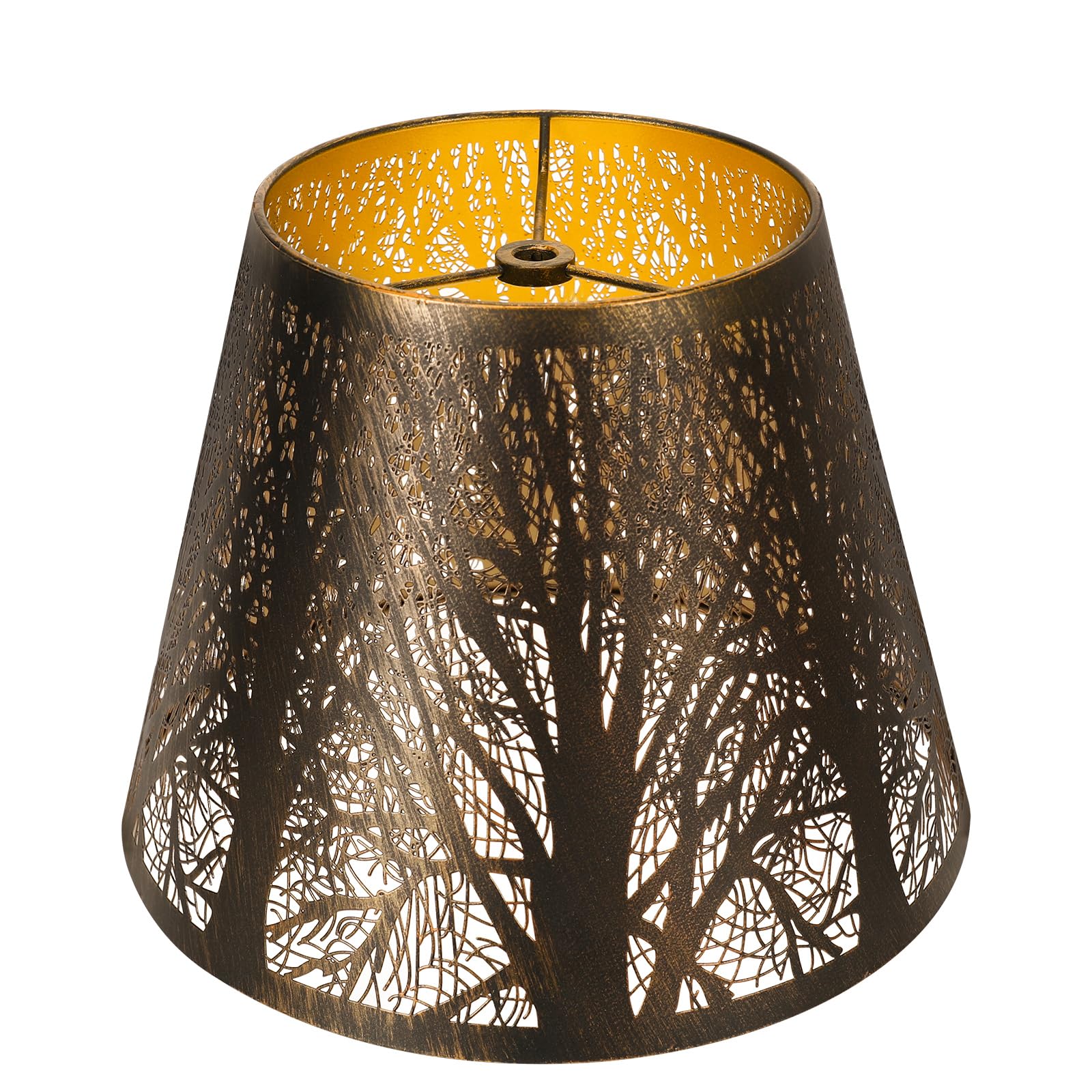 Small Metal Lampshade Forest Etching Forest Lamp Shade Pattern 6 Top 10 Bottom Height 7.5 Fits For Table Lamps And Floor Lamps Spider Fitter Out Black In Gold Alucset Lampshade