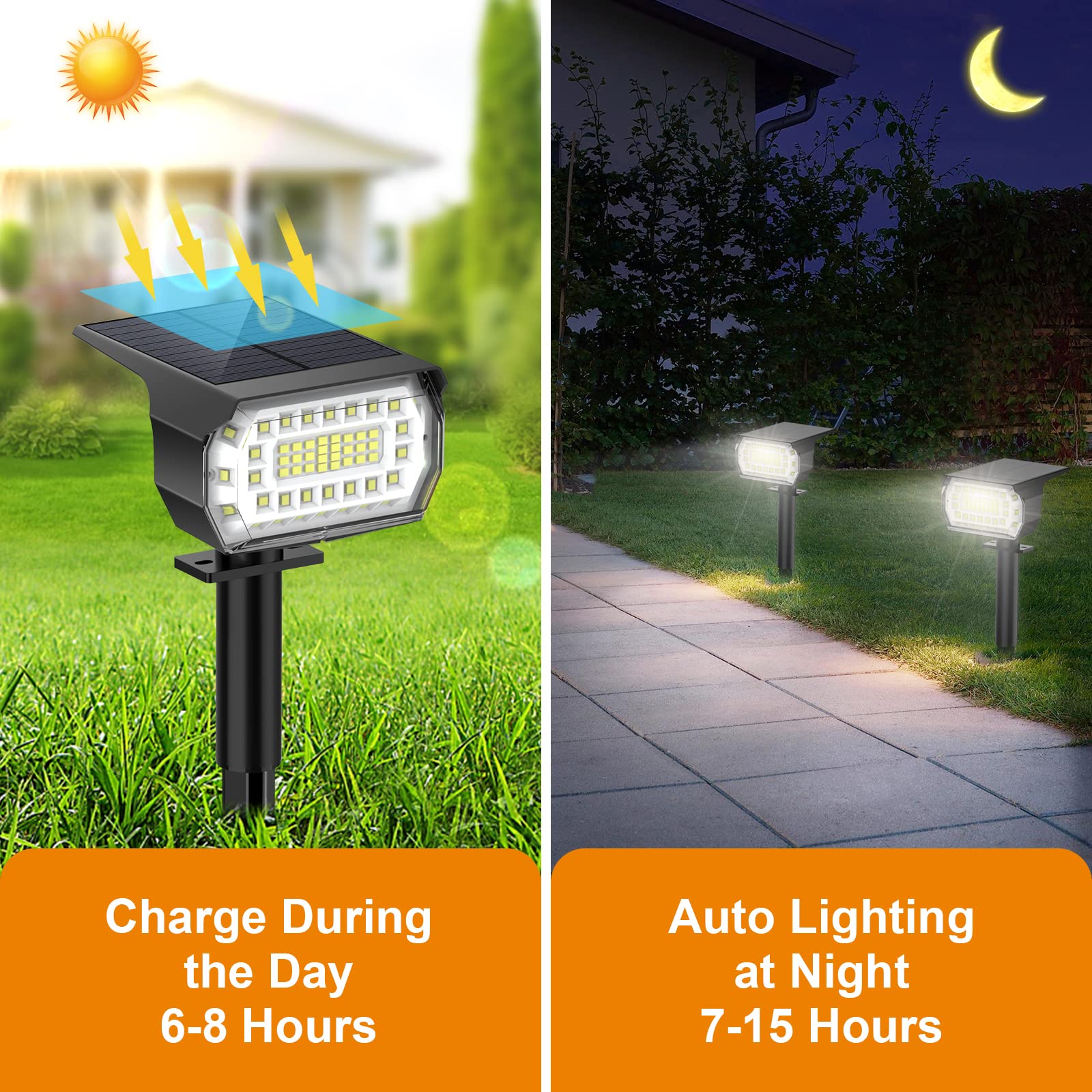 LANSOW Solar Spot Lights Outdoor, 57 LED, 3 Modes, IP65 Waterproof, 4 Pack, Daylight White
