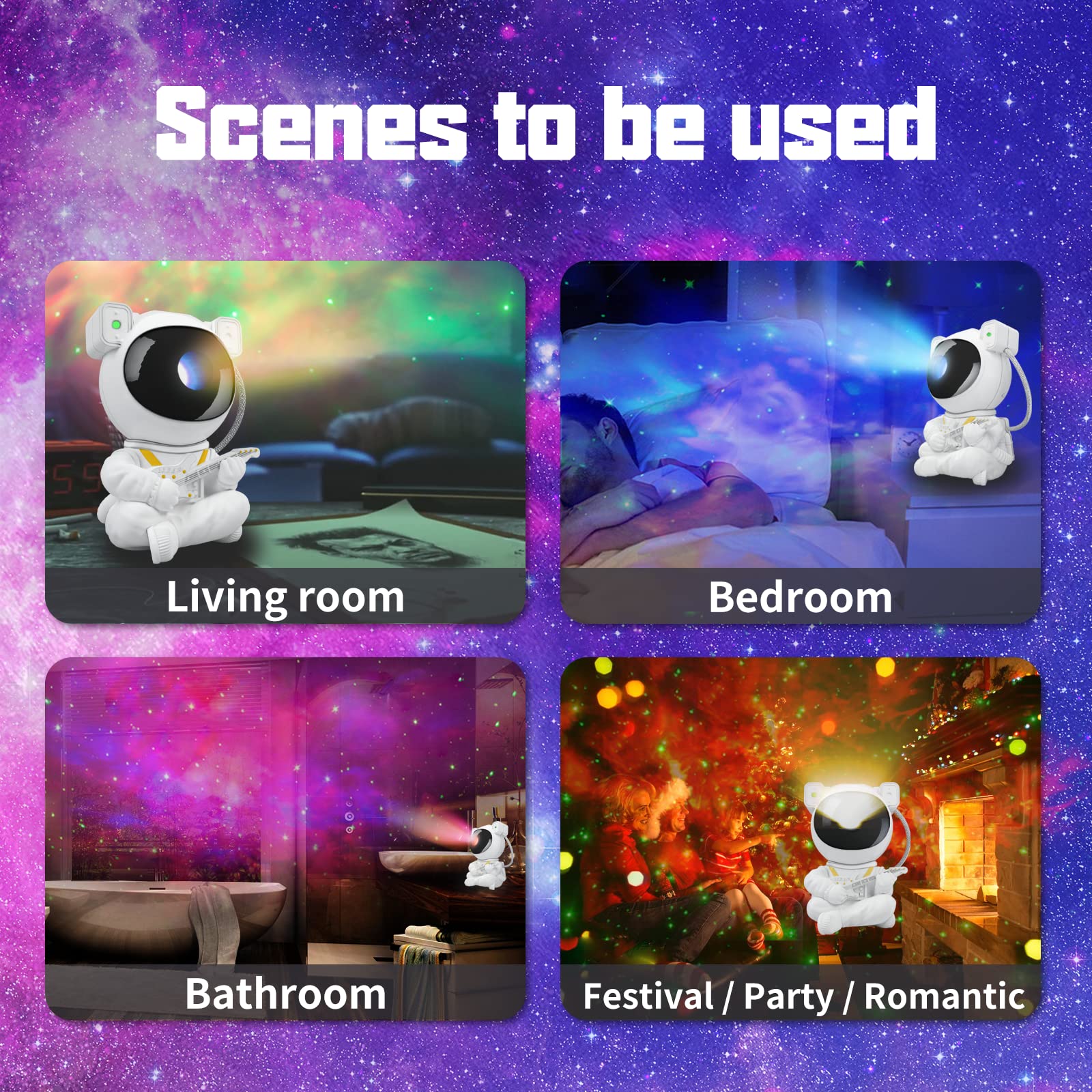 Star Projector For Kids - Astronaut Nebula Galaxy Night Light With Remote Control, Timing And Rotation - Magnetic Decor For Bedr