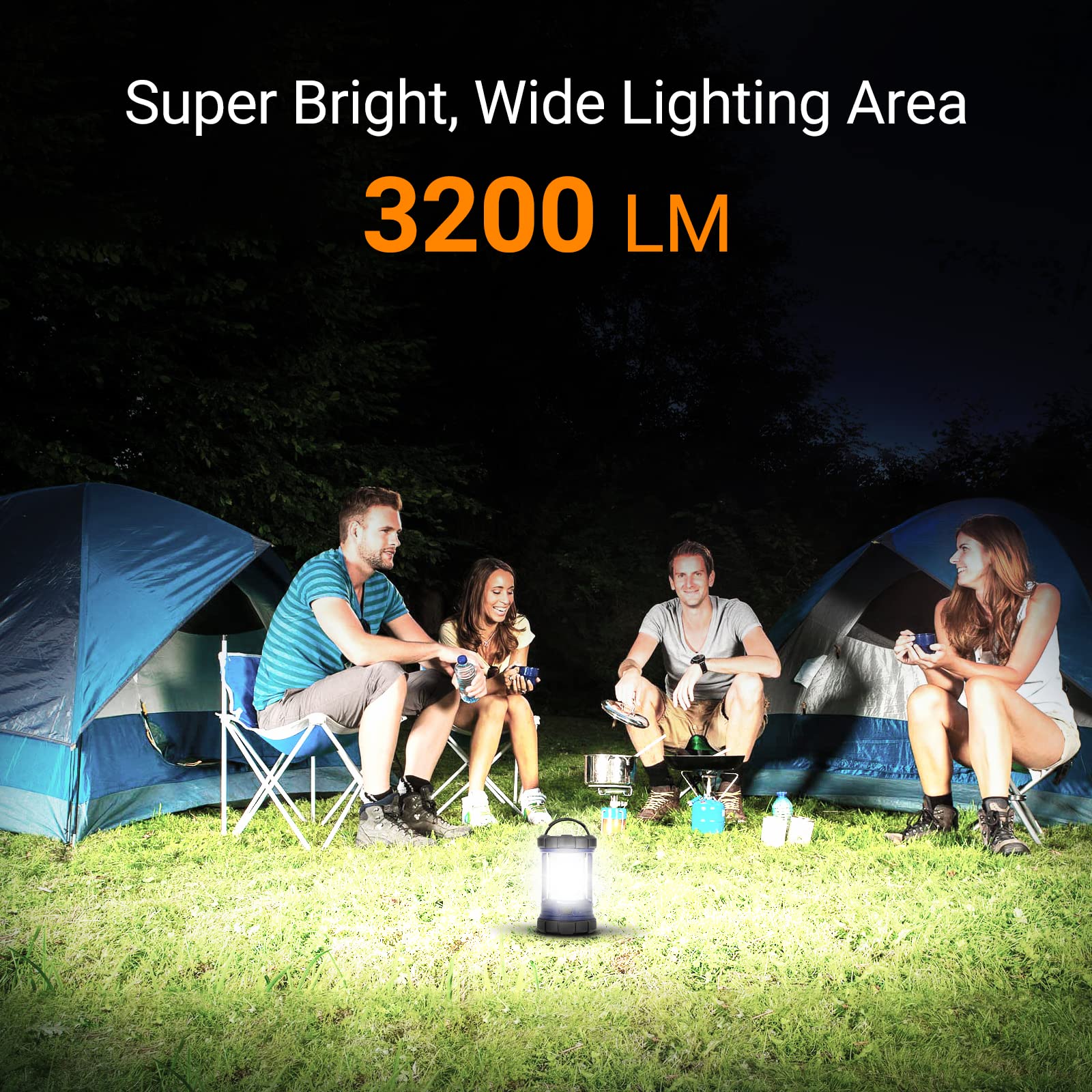 Camping Lantern, 3200Lm Led Lanterns For Power Outages, 4600Mah Phone Charger & Rechargeable Lantern, 5 Light Modes Camping Ligh
