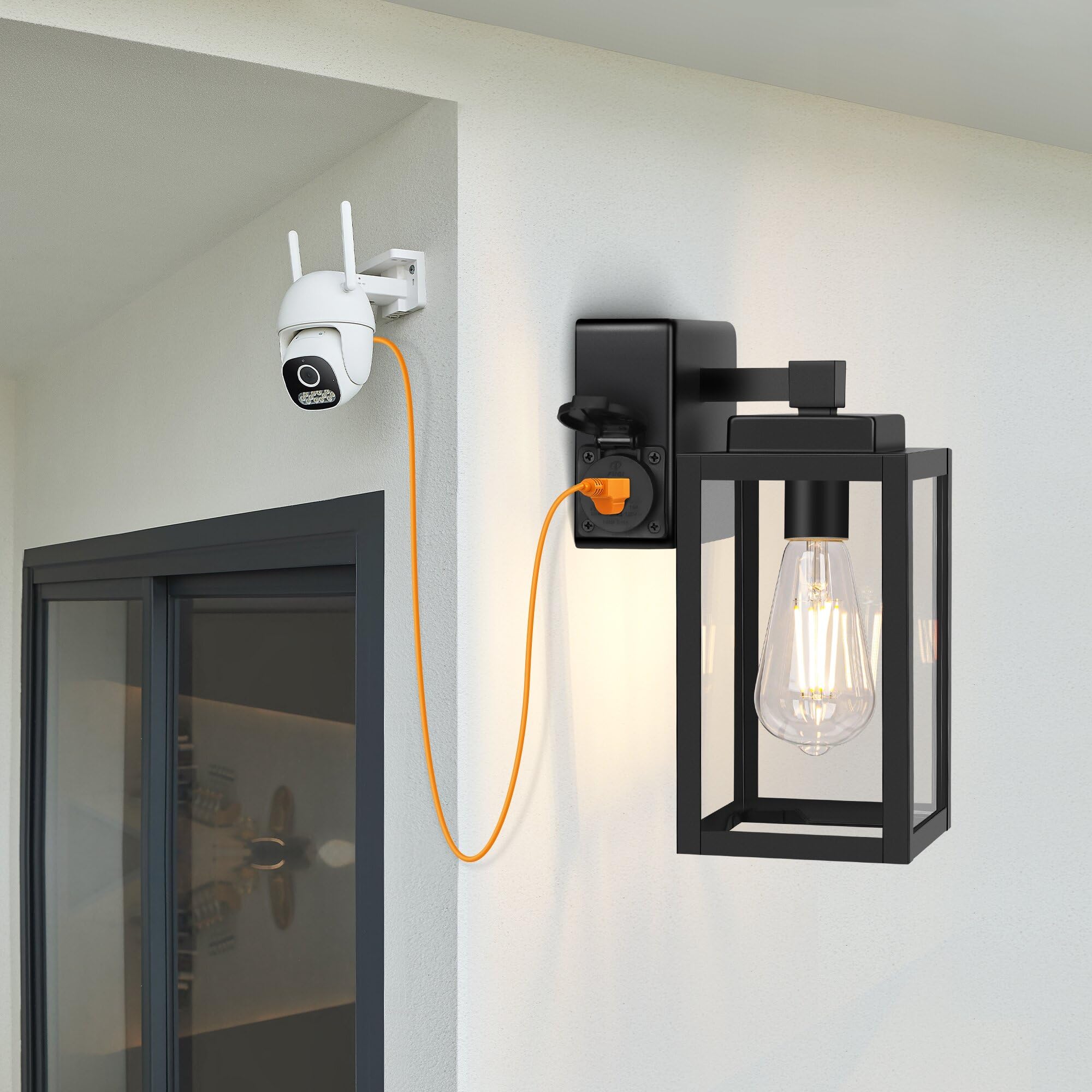 WIHTU Outdoor Wall Light Fixtures, 2-Pack, Aluminum, Waterproof, Black, Model WTWL173AB2