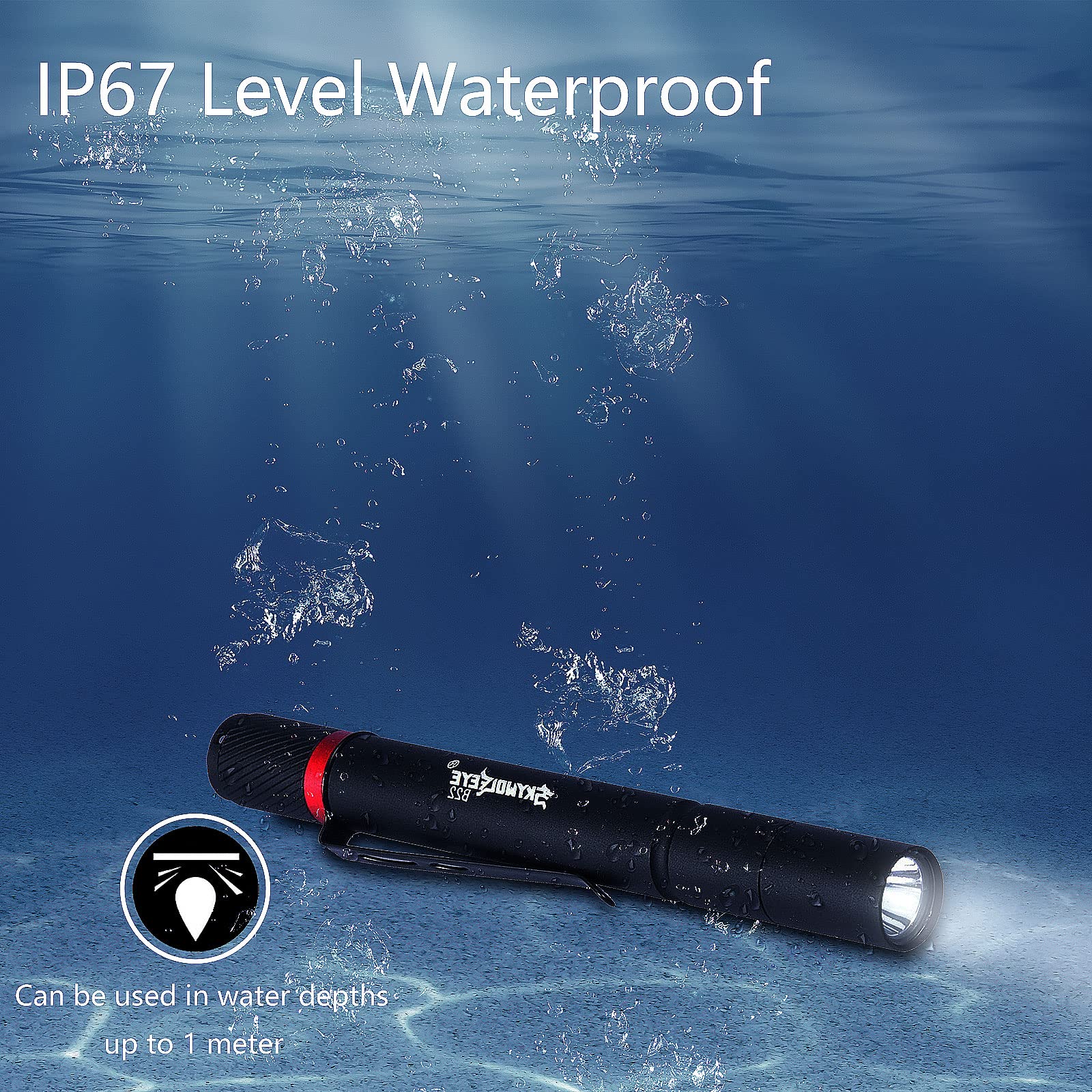 Castnoo 2 Pack Led Pen Flashlight, 3 Mode Pen Lights, Ultra Bright Mini Penlight, Pen Light Flashlights Pocket Clip, Ip67 Small