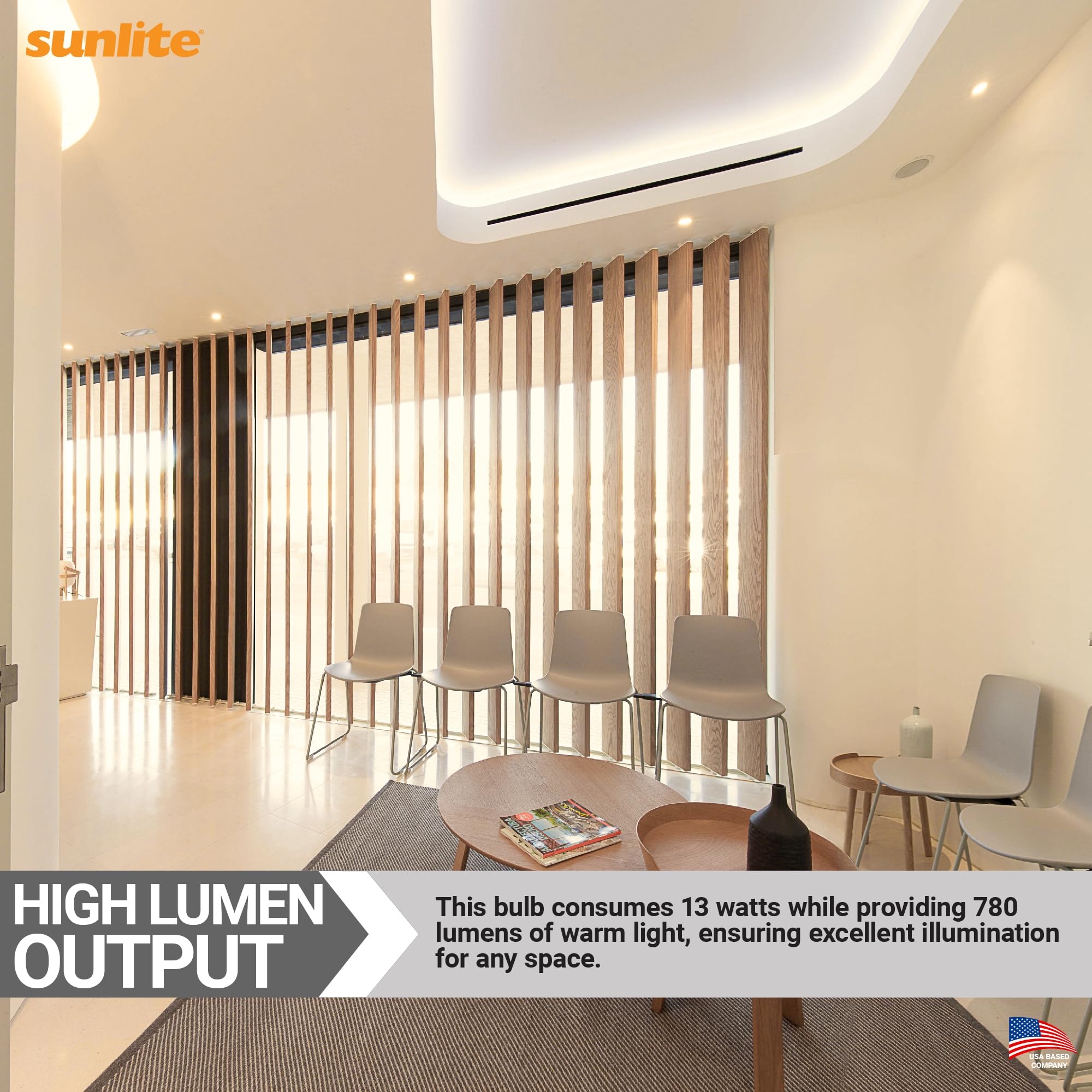 Sunlite PLD13/E/SP30K Compact Fluorescent PLD 4-Pin Double U-Shaped Twin Tube, 13 Watts, 120 Volts, 780 Lumens, 3000K Warm White