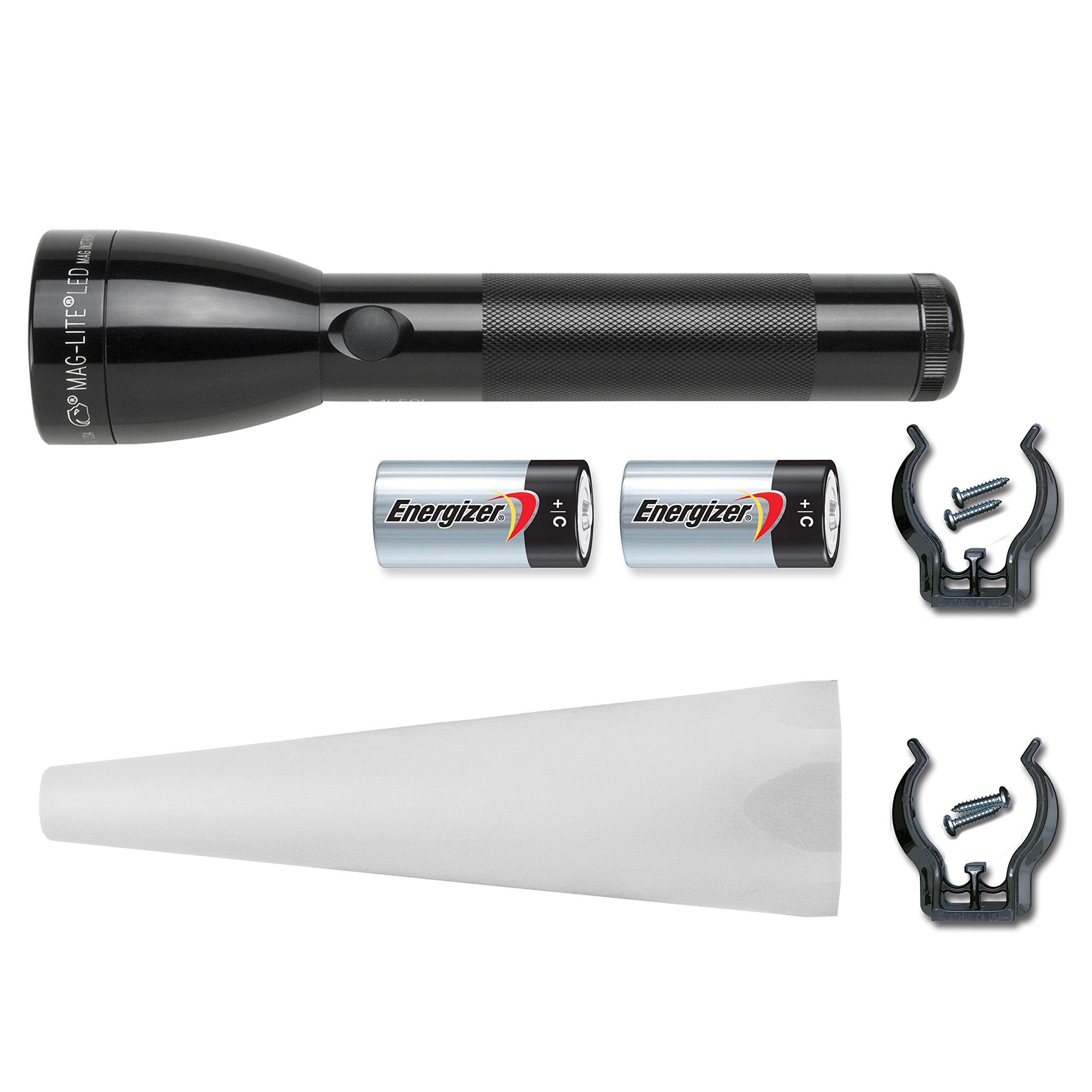 Maglite Ml50L-I2Tqg: Ml50L 2 Cell C Led Outdoor Adventure Pack Black, Adjustable Beam Angle, Water Resistant, Battery Powered
