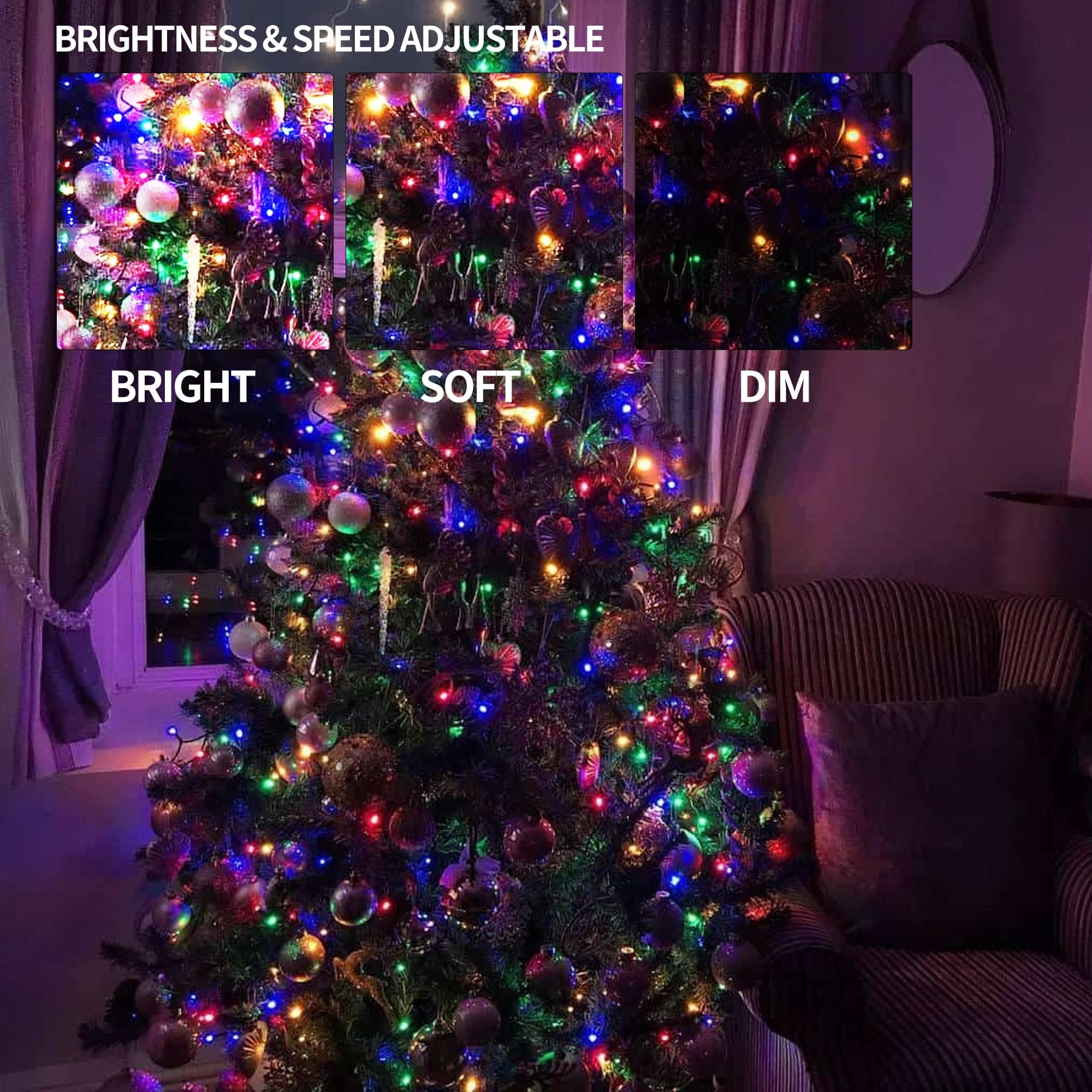 Dazzle Bright Color Changing Halloween Lights, 33ft 100 LED RGB String Lights with Remote & Timer, USB Powered Fairy Lights for