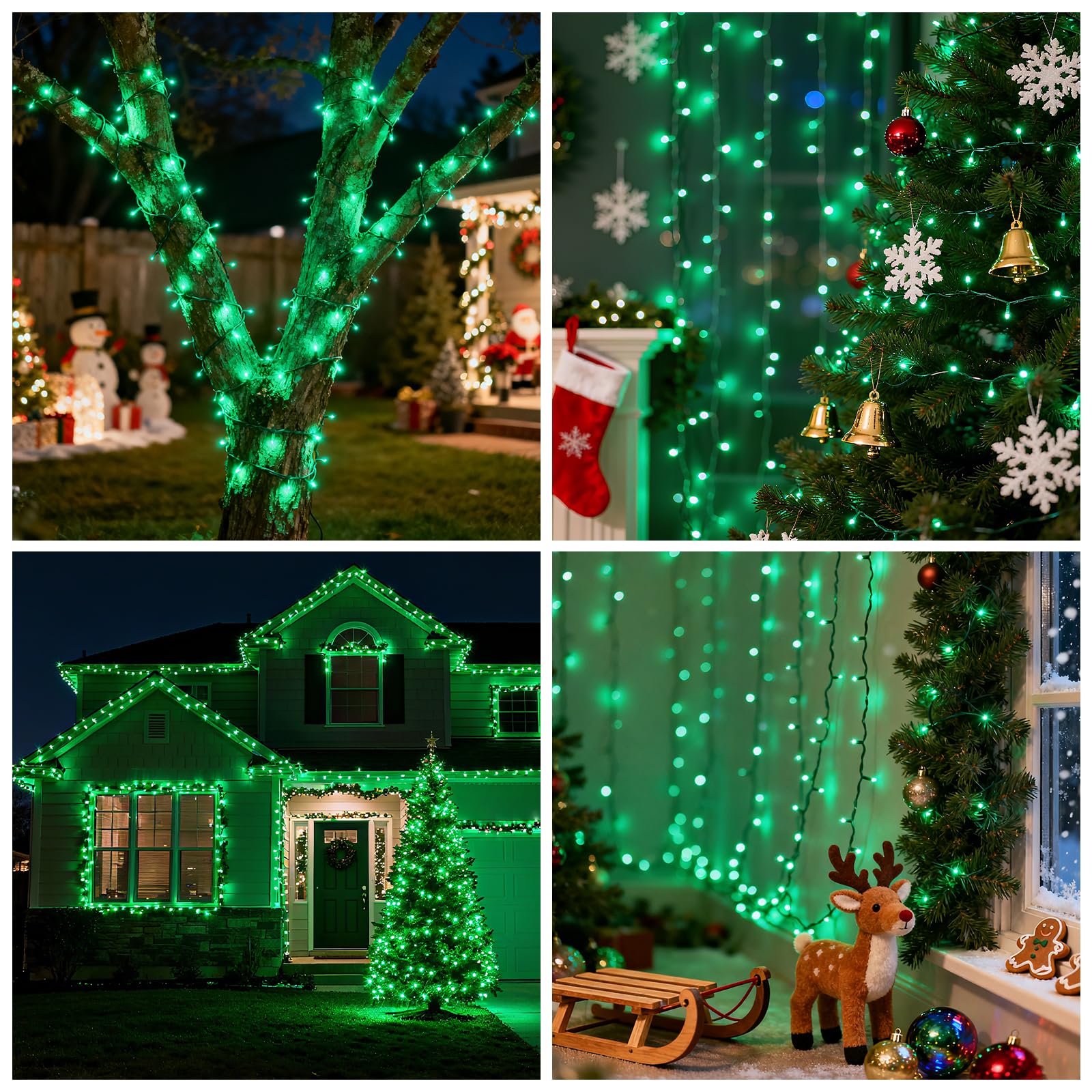 Vtechology 500 Led Green Christmas Tree Light 170Ft Connectable Christmas Lights With 8Modes Ul Certified Lights String Outdoor For Christmas Holiday Party Decor