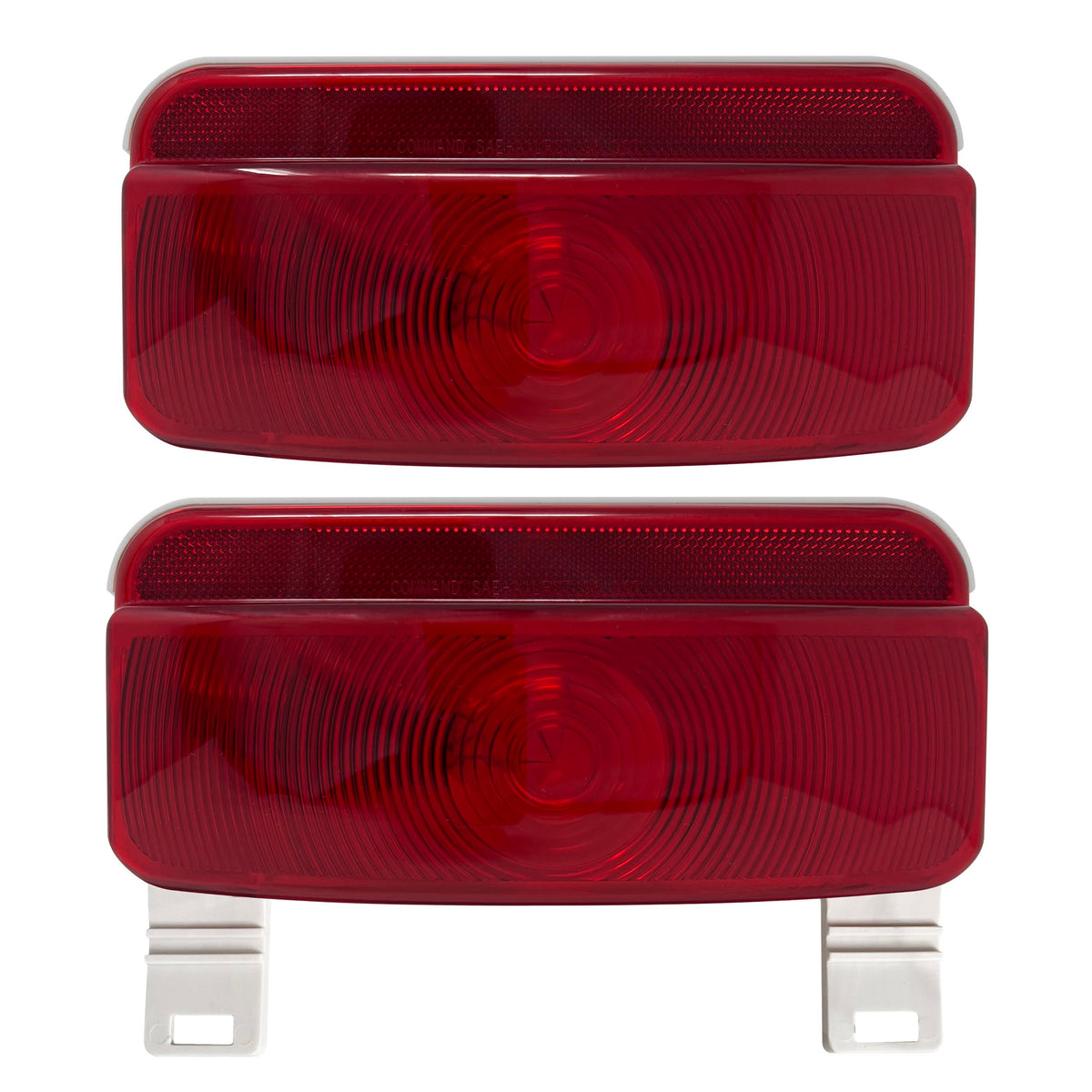Command Electronics RV Camper Trailer Stop Turn Brake Tail Lights/License Light/White Base/Pair
