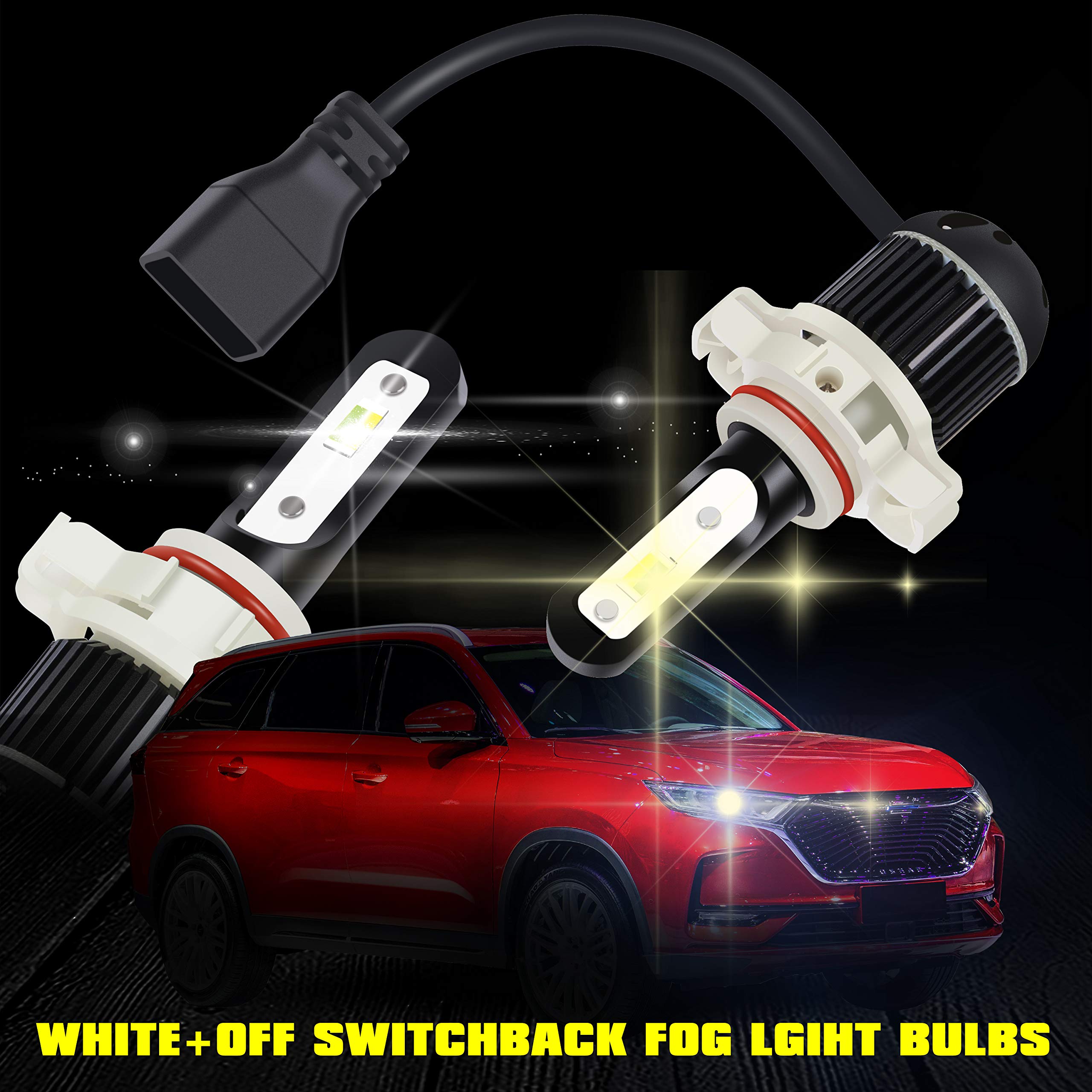 Alla Lighting 5200Lm 5201 Drl Ps19W 5202 Led Switchback Fog Lights Or Drl Bulbs  2-Color 6000K Xenon White/3000K Yellow 12085C1 Ps24W Ff 12V Daytime Running Lights Lamps Replacement