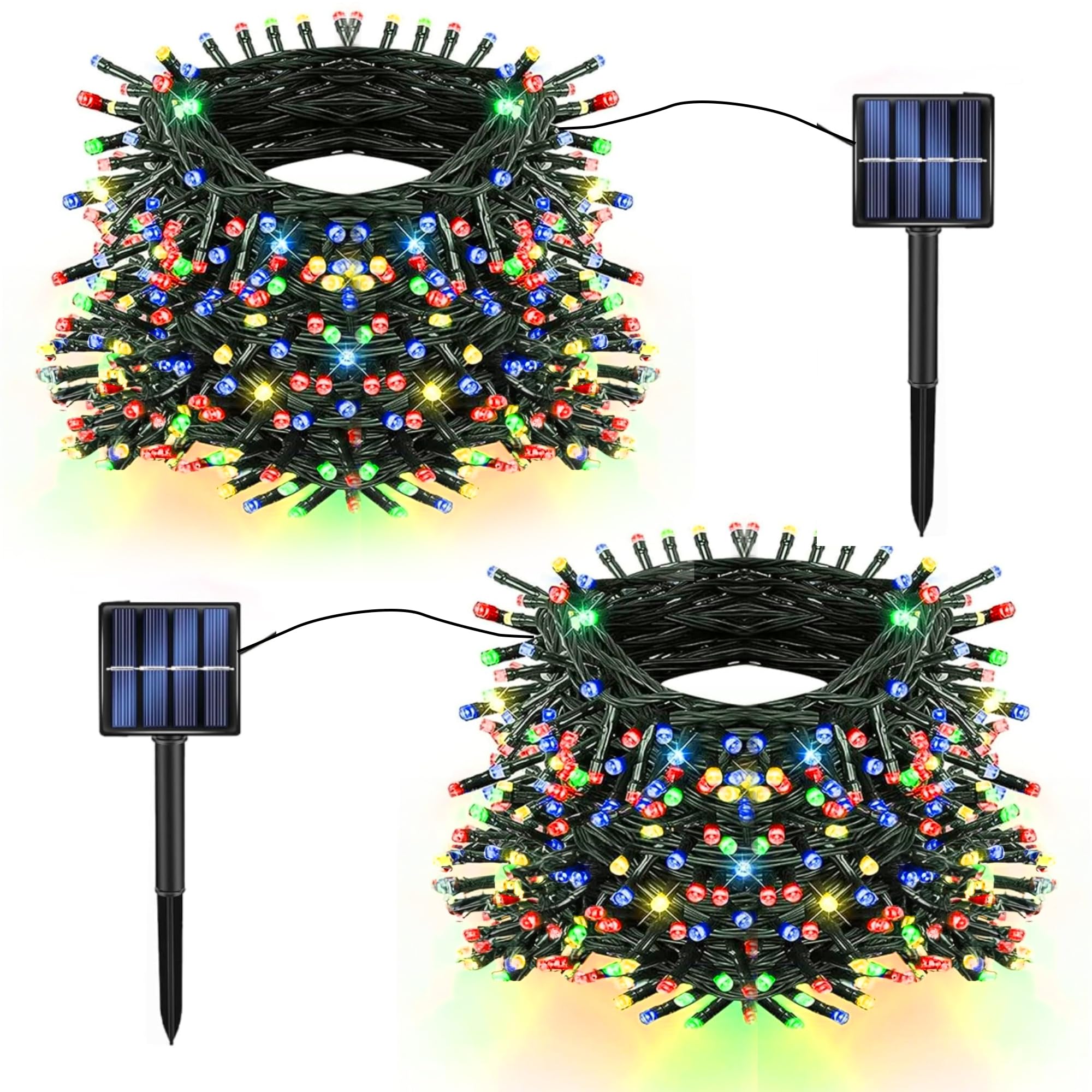 TW SHINE Solar Christmas Lights, 400 LED, 132 FT, 8 Modes, Waterproof, Multicolor, Model HB-200COI