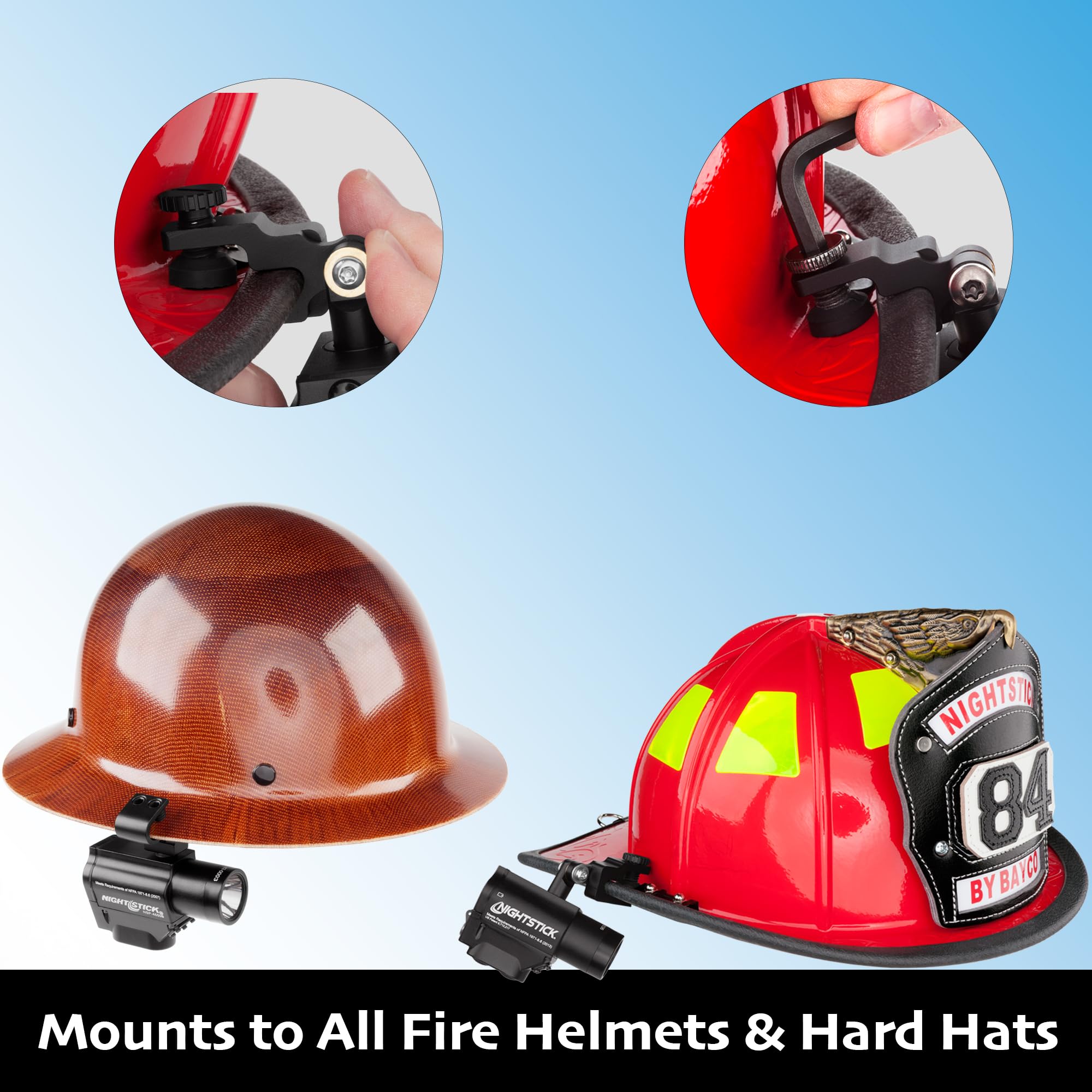 Nightstick NSP-4650B Black Helmet Light - One Size, Durable Material, Ideal for Emergency Use