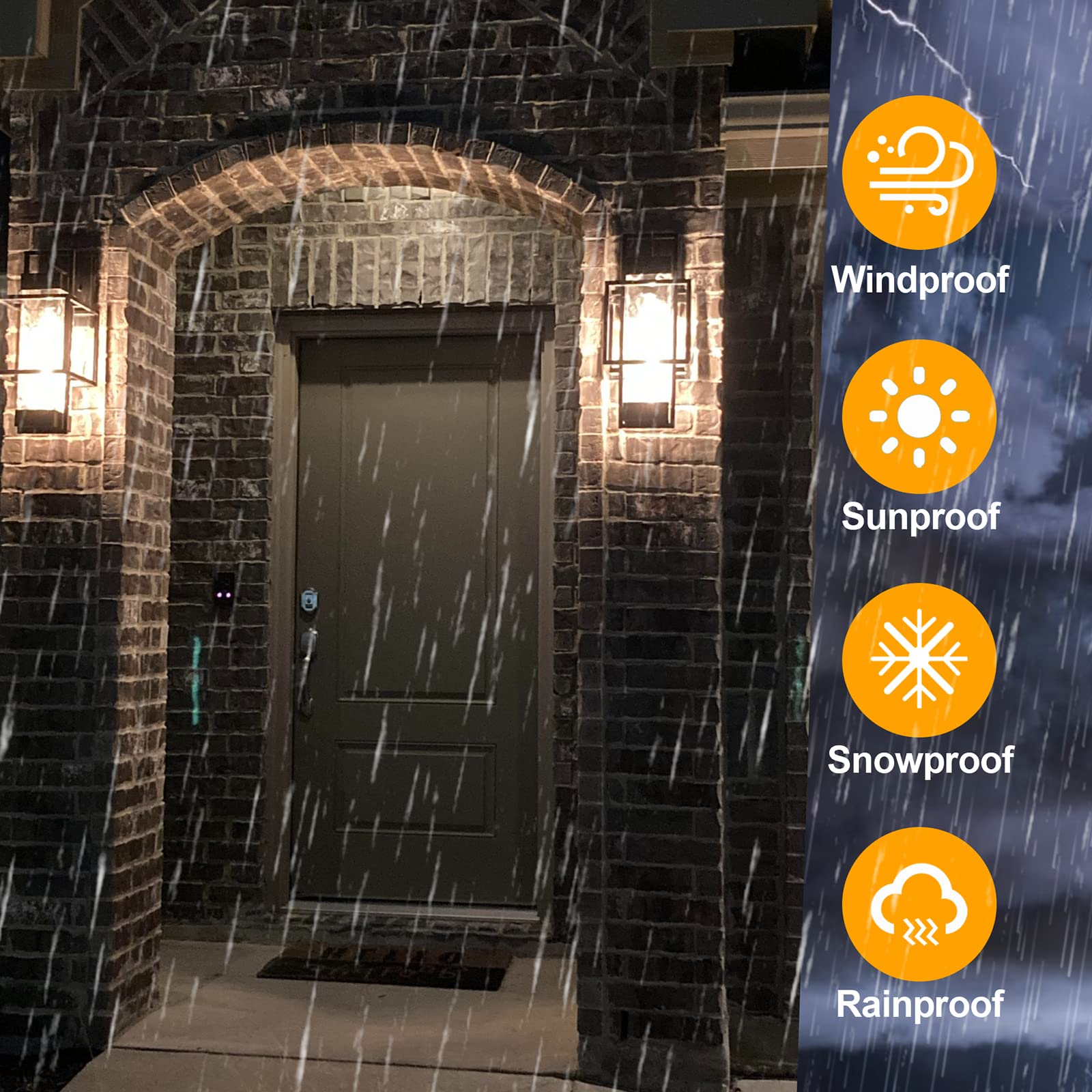 PARTPHONER Outdoor Wall Sconce Light Fixtures, 15in Waterproof Porch Light, Dusk to Dawn, Black, Model PAWL167AB2, 2 Pack