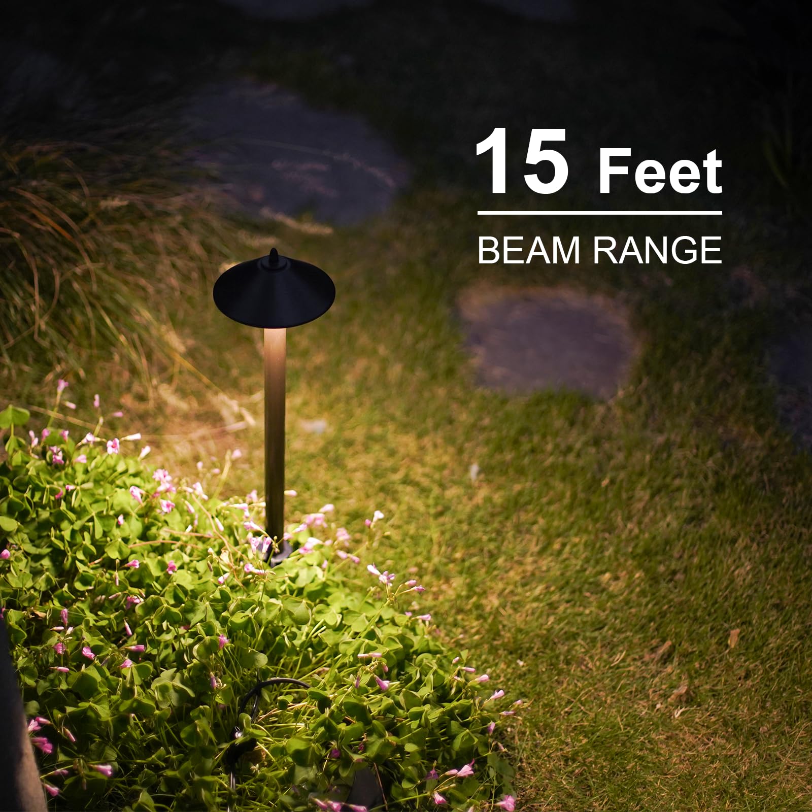 Goodsmann Landscape Lighting Low Voltage Outdoor Path Light Halogen Pathway Light Wired 10W 25 Lumen 2700K Warm White Metal 12V