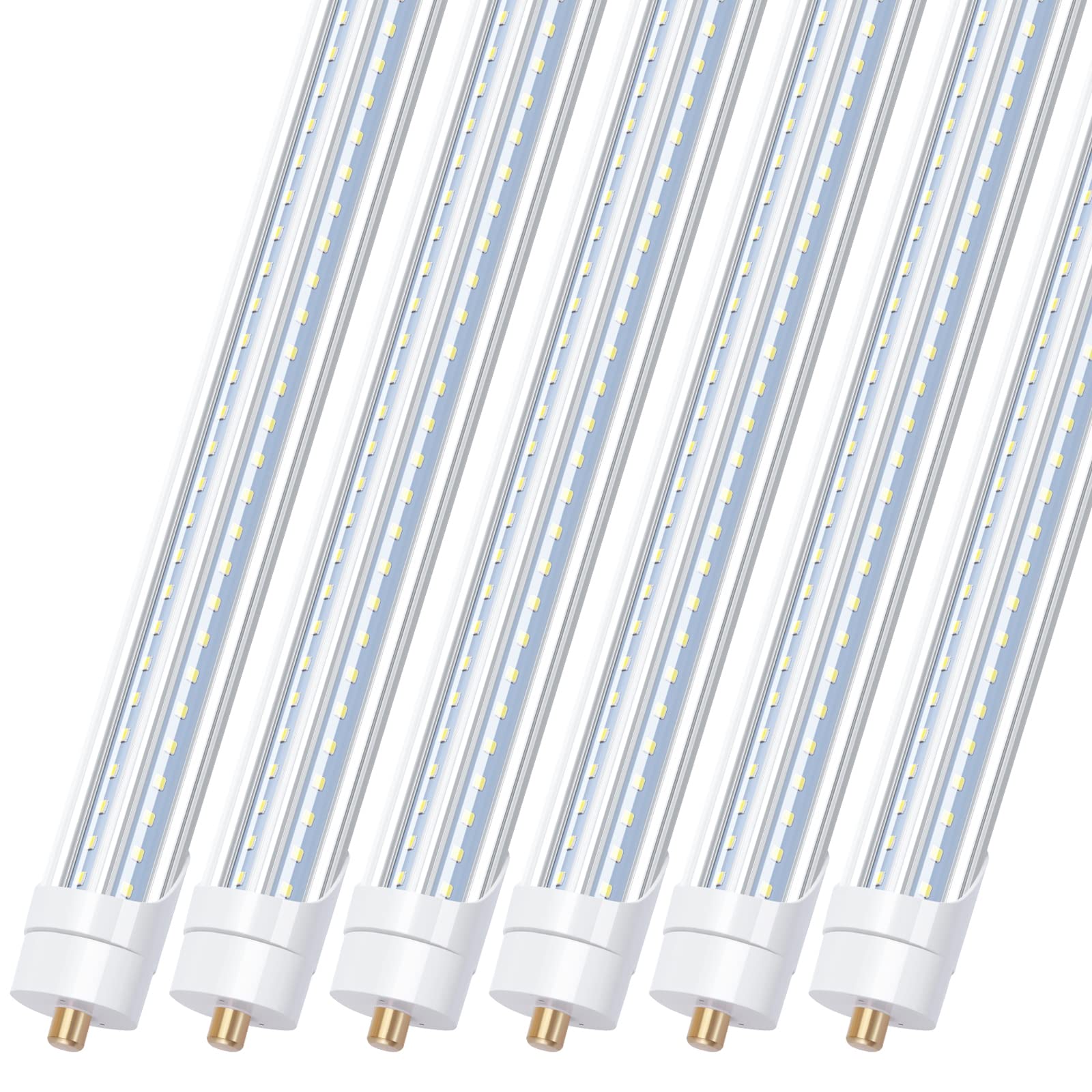 Ligheart 8Ft Led Shop Light Bulbs, 8 Foot Led Tube For T8 T10 T12 Fluorescent Replacement, 90W 10000Lm, 5000K, Single Pin Fa8 V