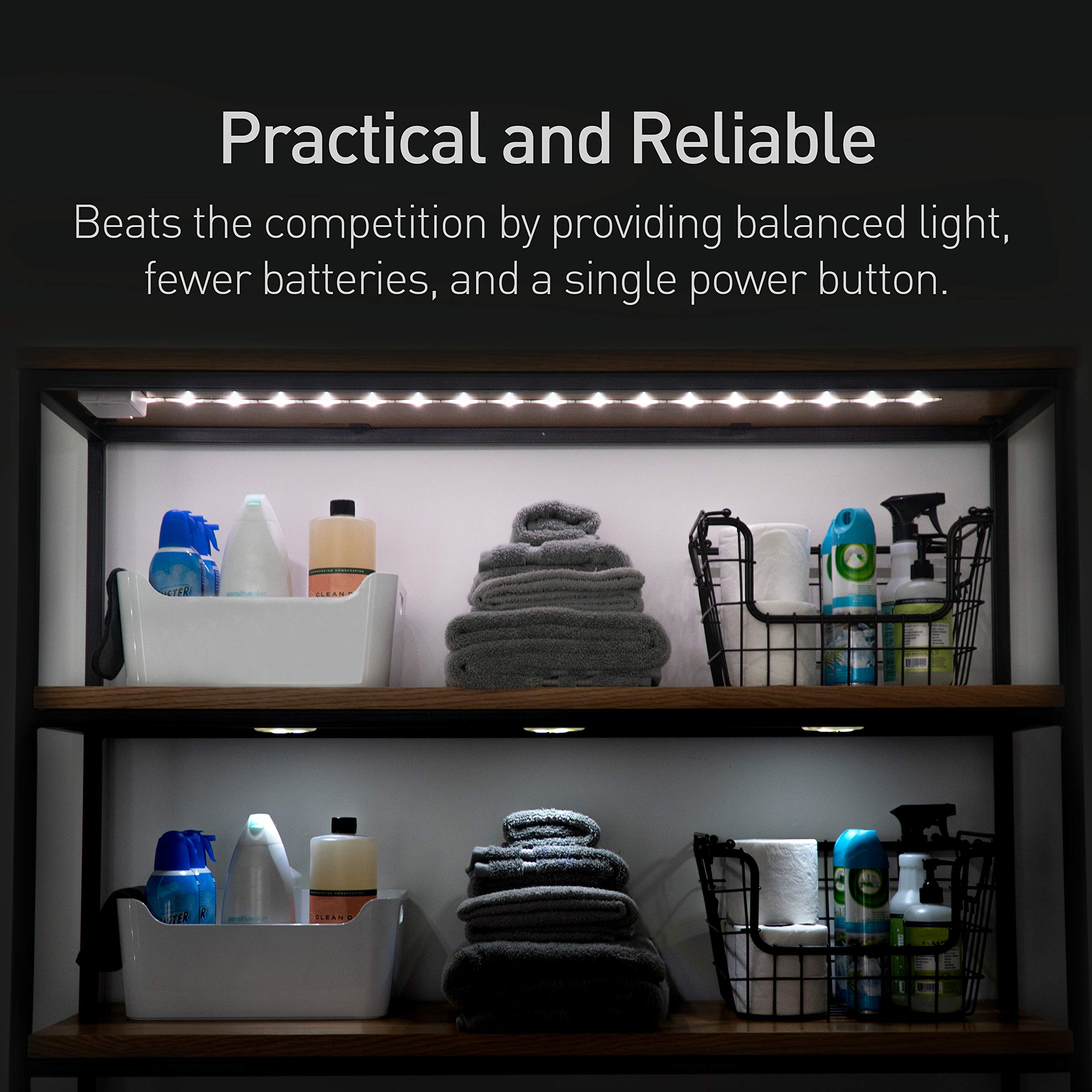 Power Practical Luminoodle Click LED Light Strip - Daylight White, 1-Pack for Cabinets & Shelves
