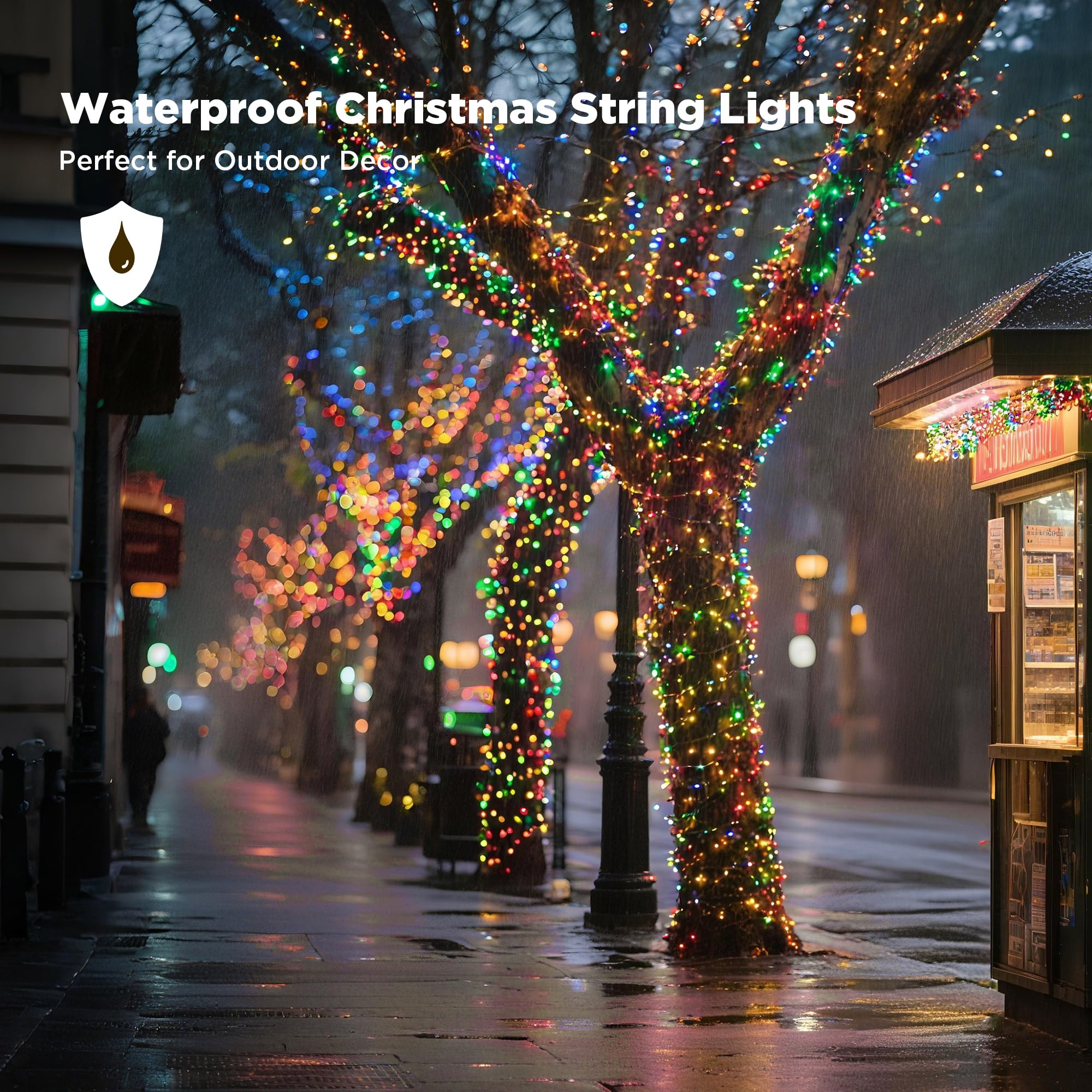 Wbao Christmas Lights Indoor Outdoor 800Led 272Ft  Super Bright Led Christmas String Lights With Ul Certified  8 Lighting Modes  Timer  Memory & Waterproof For Trees  Patio  Party Decor  Multicolor
