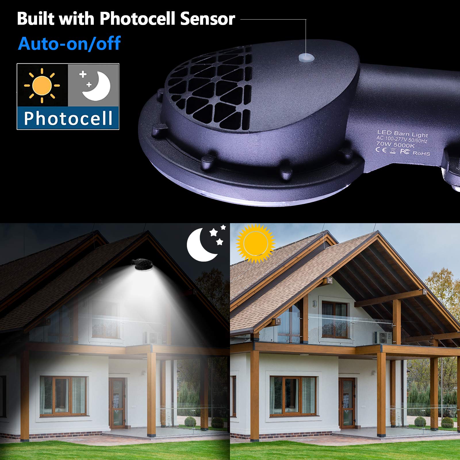 Serwing 120W Led Barn Light - 16,800Lm Dusk To Dawn Outdoor Security Light, 5000K Waterproof