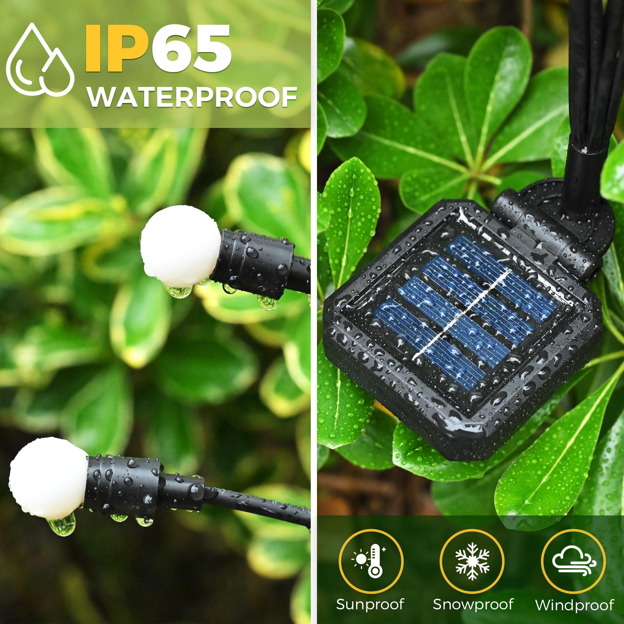 PATIOPIA Solar Garden Lights, 120 LED Warm White, Waterproof, 12 Pack, Plastic