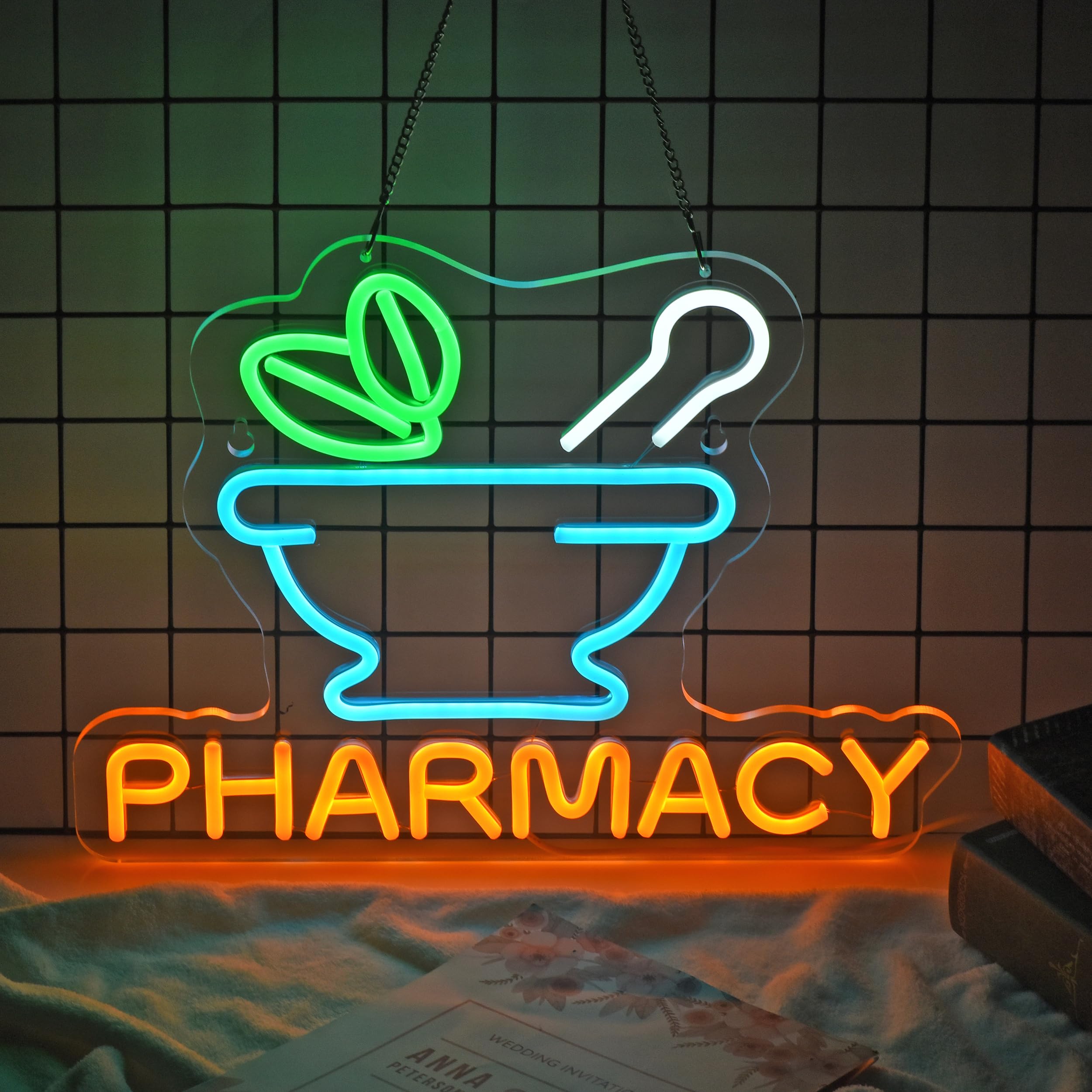 Jomobuty Pharmacy Neon Sign Led Neon Lights For Business Medicine Shop Rx Drug Store Wall Decor Ultra Bright Dimmable Neon Billboard Grand Opening Gift  Usb Powered  16.1 X 12.6