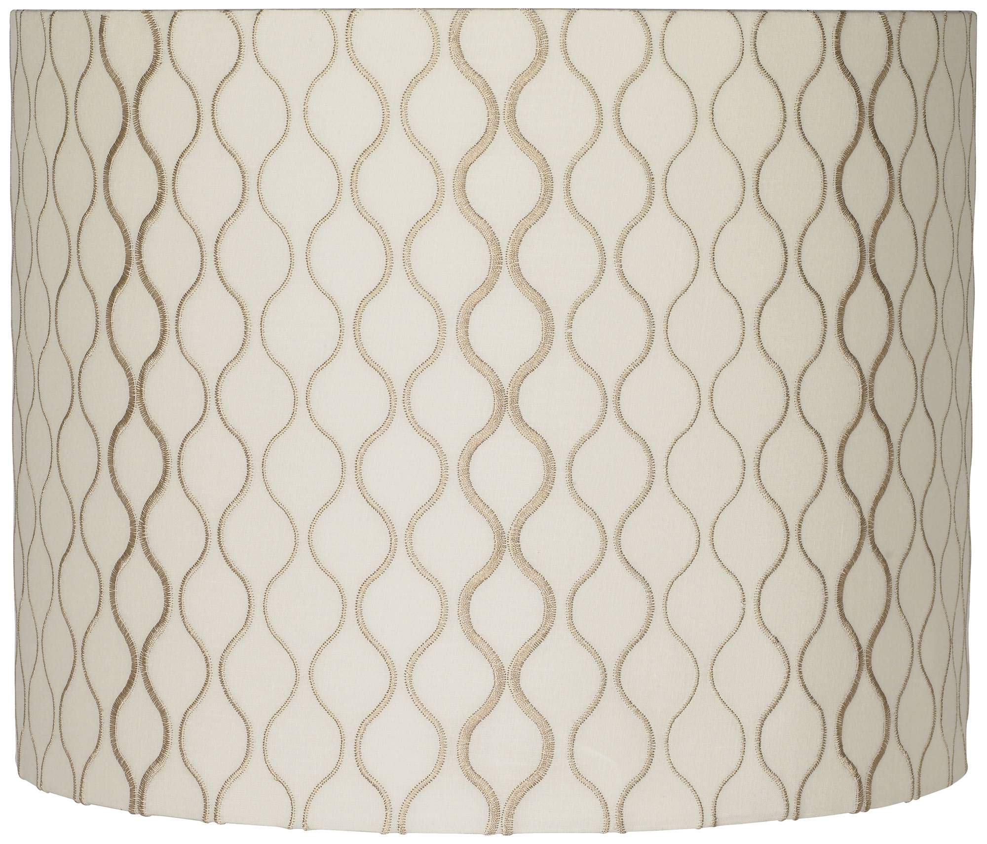 Embroidered Hourglass Medium Lamp Shade 14'' Top X 14'' Bottom X 11'' High (Spider) Replacement With Harp And Finial - Springcre