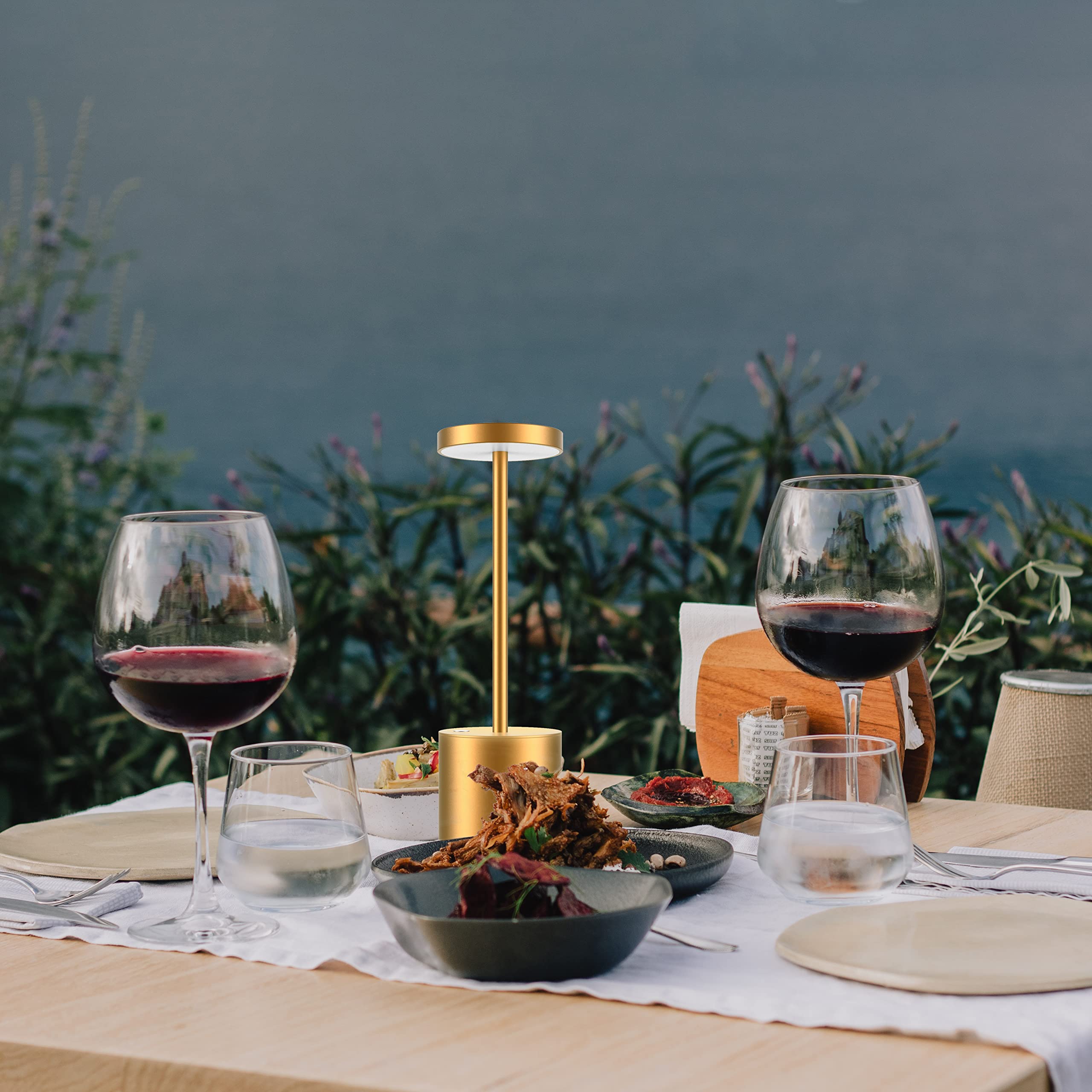 Yiben Cordless Table Lamp, Rechargeable Led Battery 5000Mah Metal Usb Portable Powered Desk Lamp, 3 Levels Brightness Light For