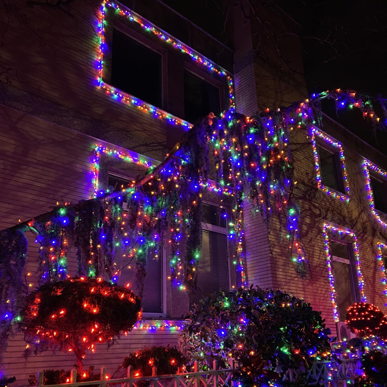 Yeguo Christmas Lights, 66Ft 200 Led String Lights Multicolor, Green Wire Twinkle Tree Lights Plug In For Indoor Outdoor