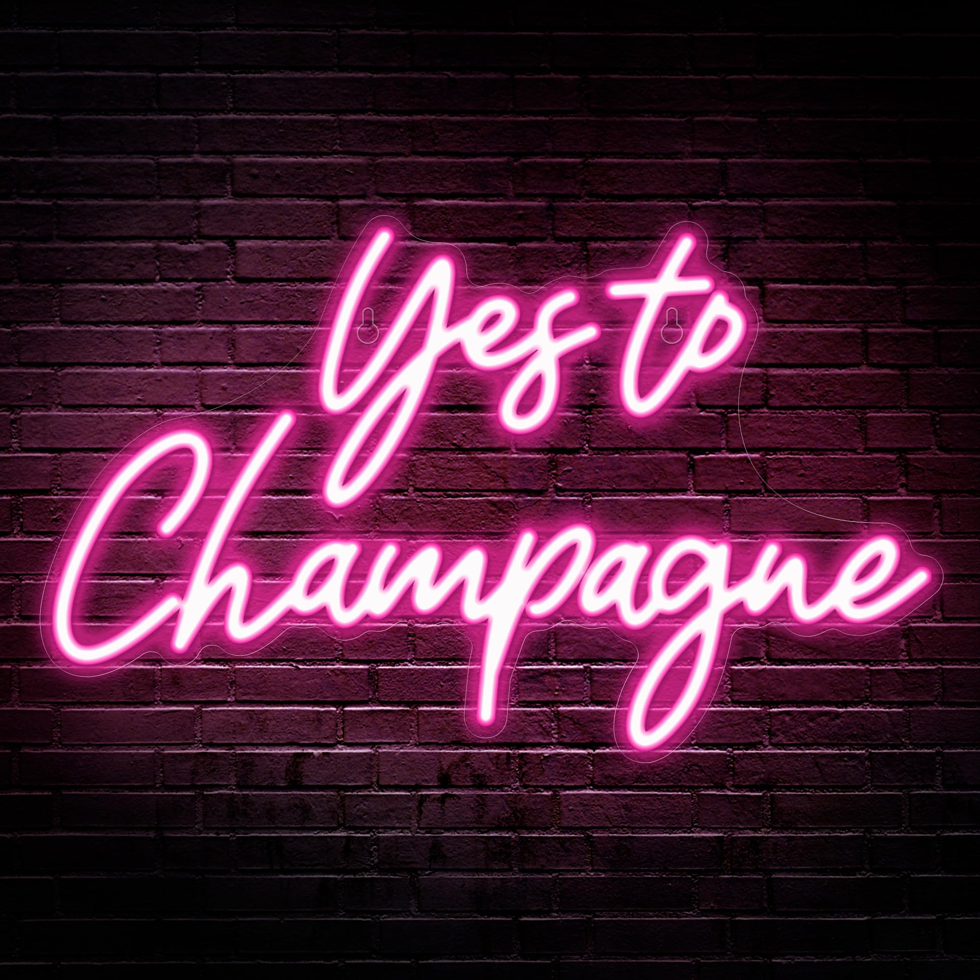 Kavaas Yes To Champagne Neon Sign 15 X 9.1  Neon Bar Signs For Home Bar Decor  Man Cave Pub Party - Best Gifts For Champagne Lover  Birthday  Christmas